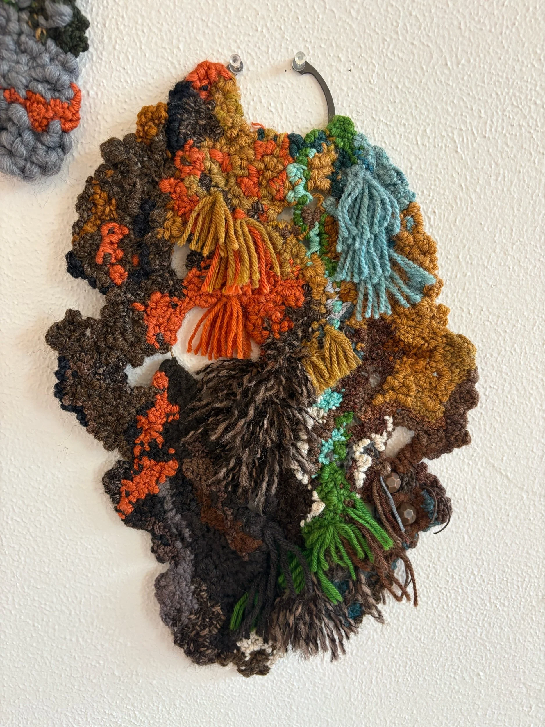 Mollie Dash, Years, Wool, Acrylic, Waxed Cotton, Copper Steel 12 x 18