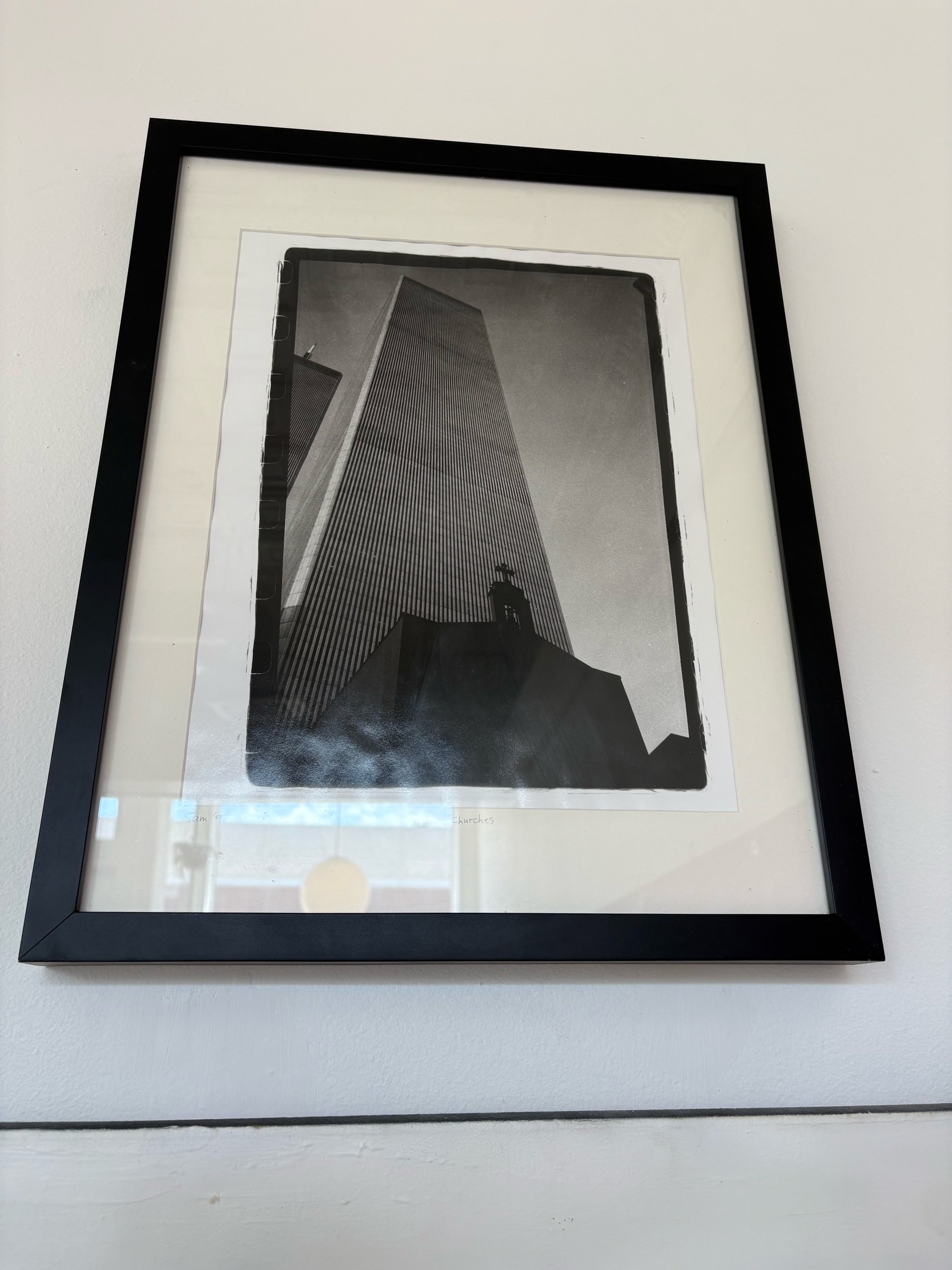 Sam Sebren, “Two Churches”, silver gelatin print  1/1, 14” x 11”,   1998