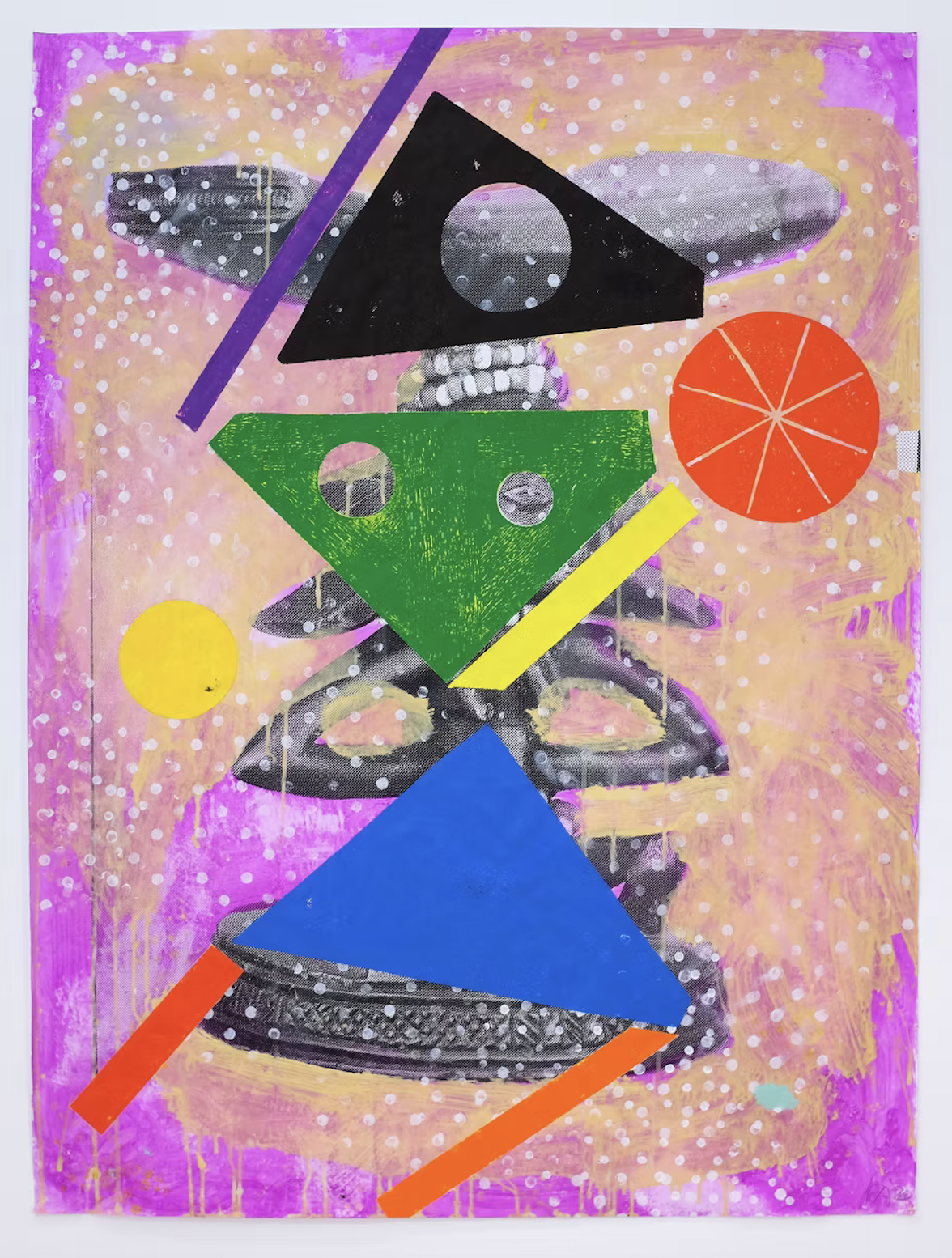 Uncle Africa, Reed Anderson, Acrylic, flashe and toner on paper 48 x 36 inches 2020, Framed