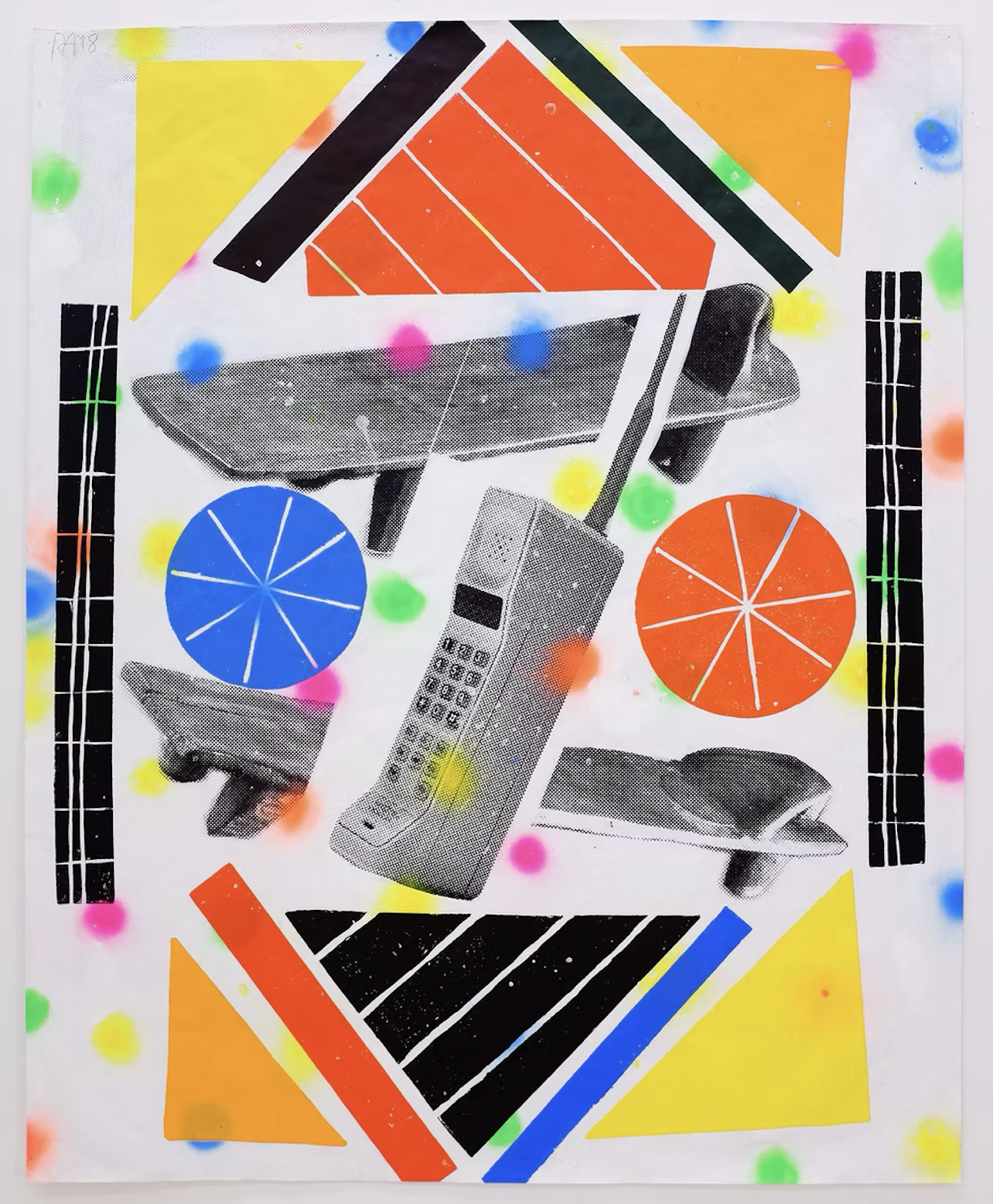 Secrets of Sleep, Reed Anderson, Acrylic, flashe, collage and toner on paper 48 x 36", 52 x 40" Framed, 2018