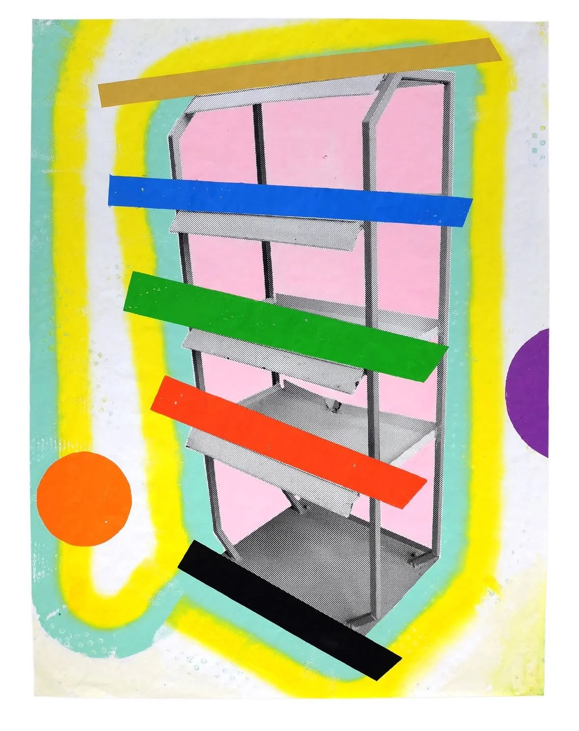 Speed Pot Microdot, Reed Anderson, Acrylic, flashe and toner on paper 48 x 36 inches 2020 Framed