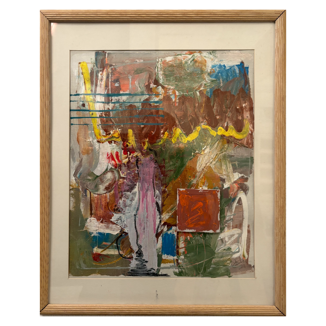 Victoria Brill,
Yuko Reading at Tribeca Y,
Mixed Media on Paper,
21x17",
Framed