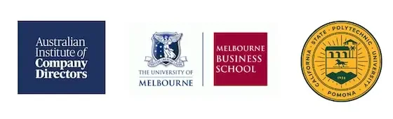 Logos AICD, Melb Business School, Cal Poly