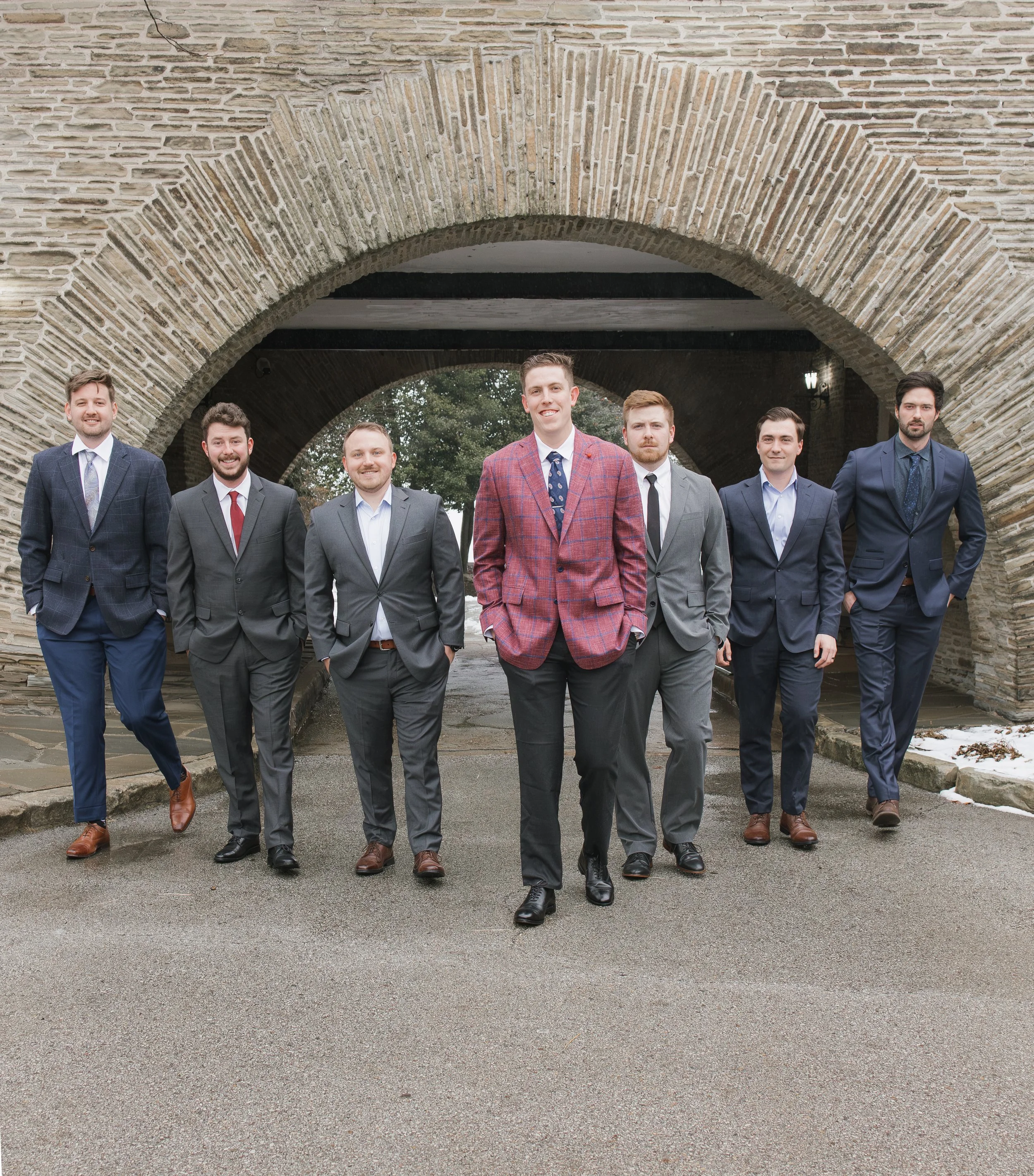 Groom and groomsman at Longview country club in Pittsburgh pa