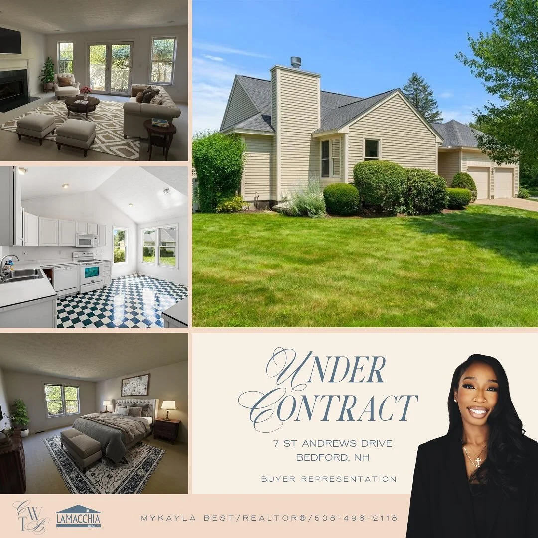 UNDER CONTRACT in Bedford! My FIRST New Hampshire deal under way since becoming licensed 🏡🥳

After TWO DAYS of negotiating, I was able to secure this property for my buyer with favorable terms and BELOW list price 🤩

Super excited for my buyer who