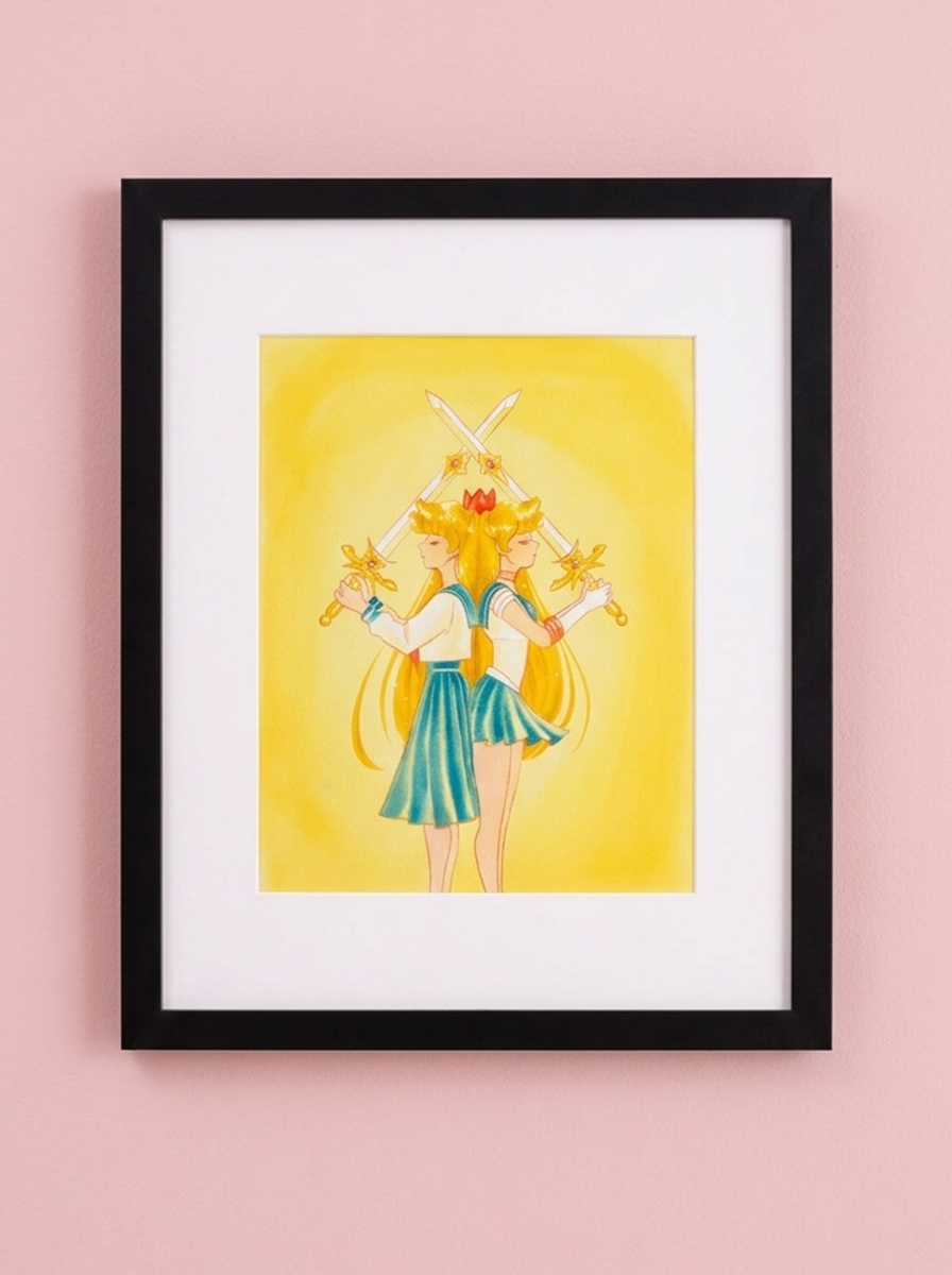 Original Art (Minor Swords) in Watercolor & Ink by Candy Fluffs