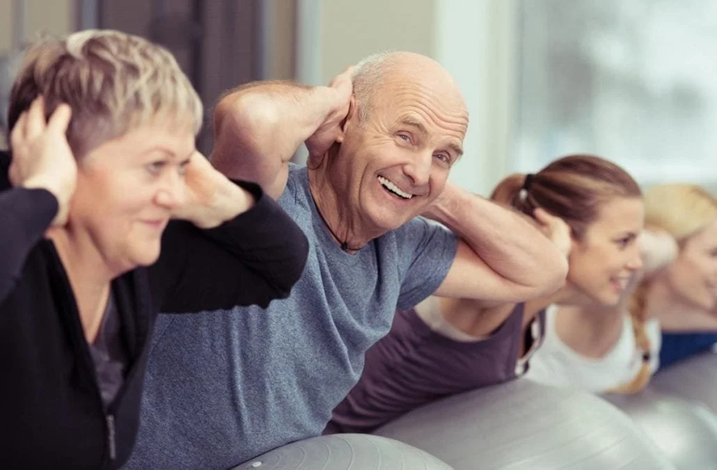 Old people doing exercise