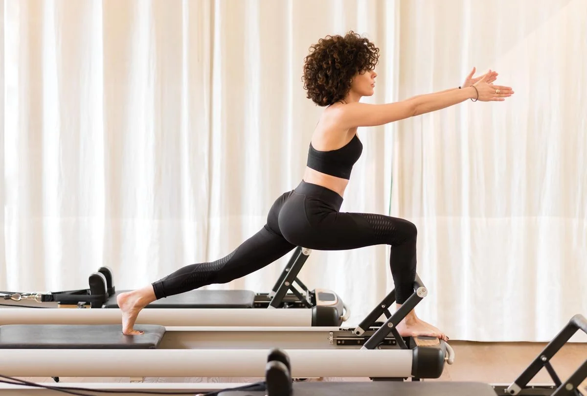 A woman doing pilates exercise