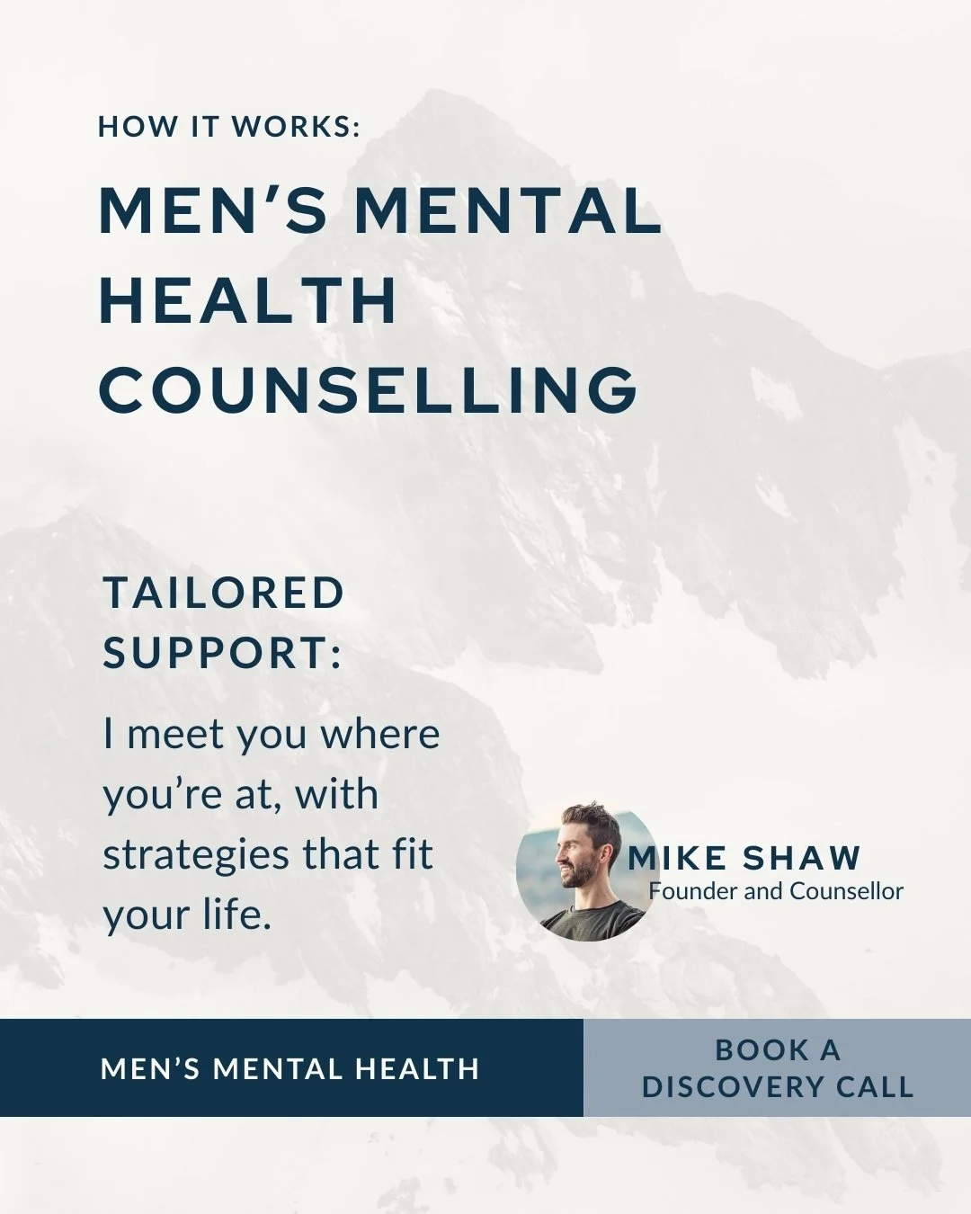 Let&rsquo;s talk about men&rsquo;s mental health.

I am fulfilled by working with men navigating pressure, performance, identity, and everything that piles up behind the scenes.

You don&rsquo;t have to tough it out.
You don&rsquo;t have to figure it