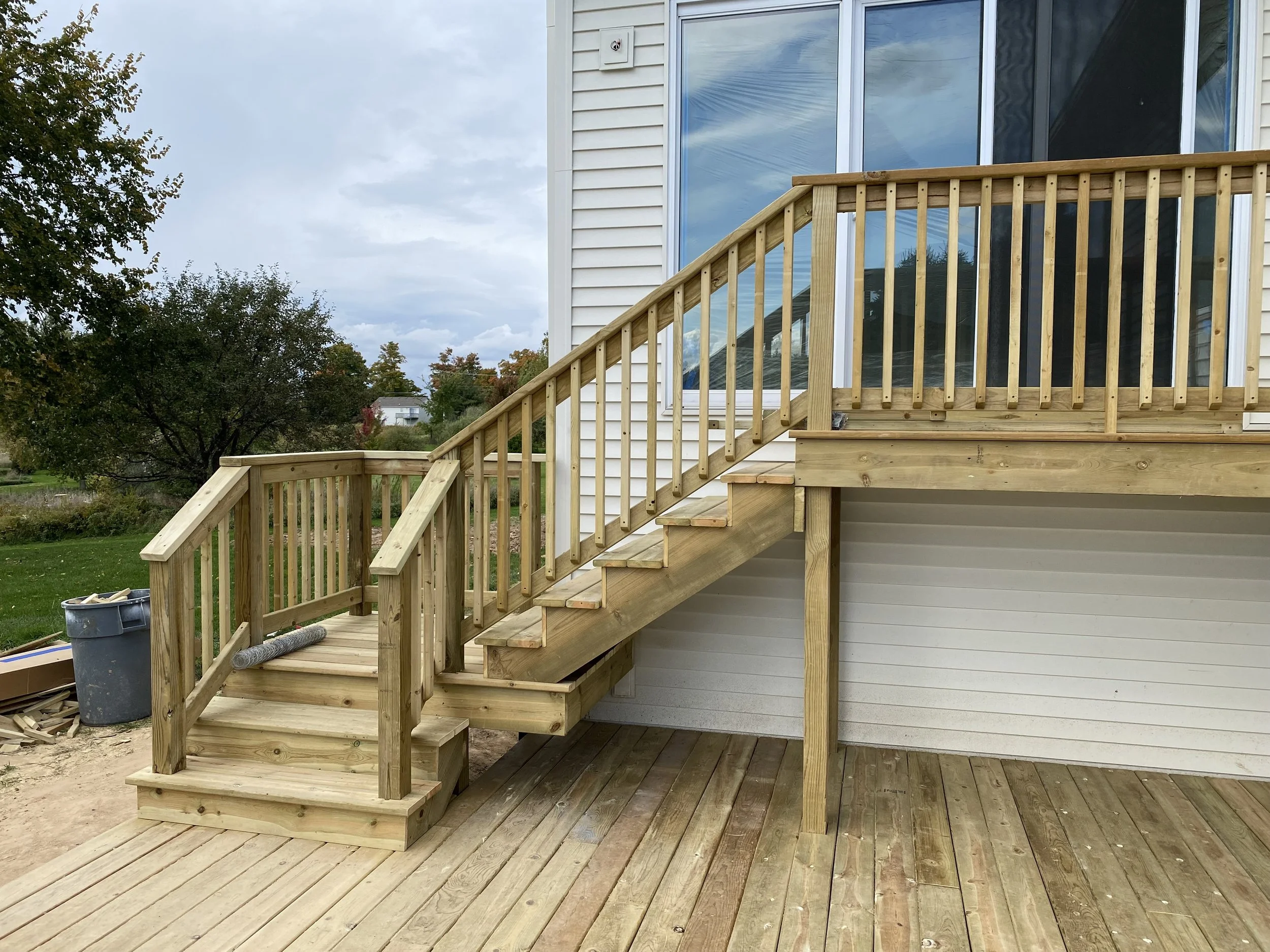 Deck framing done for Mike Noorman Builders