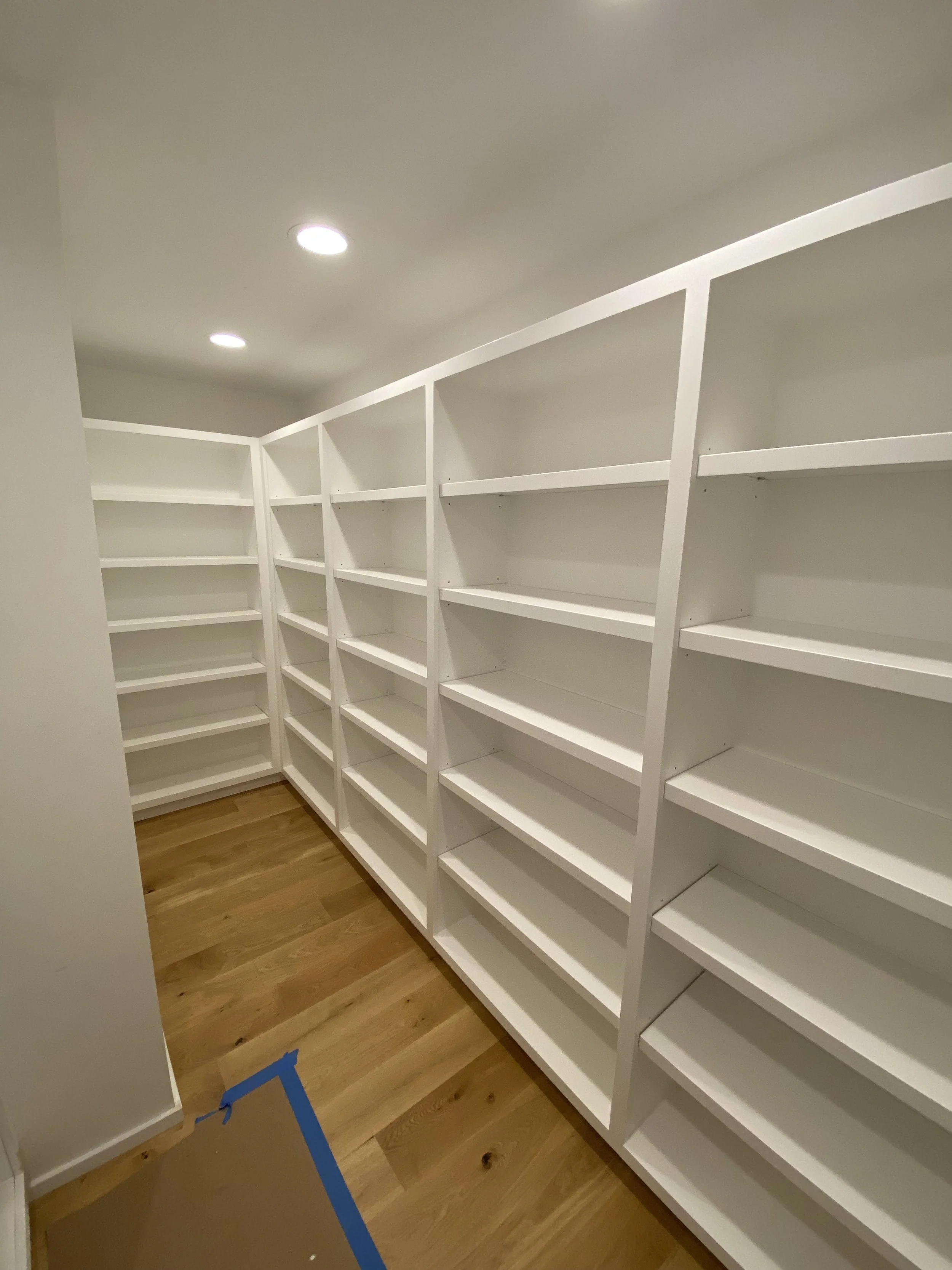 Built in pantry shelving for Mike Noorman Builders