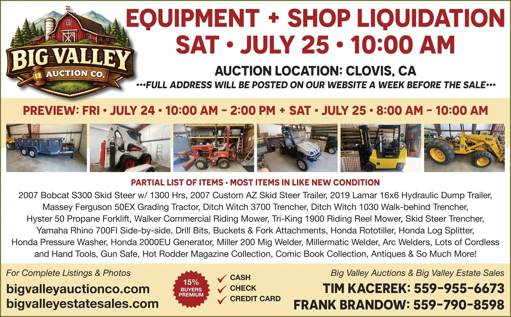 Equipment & Shop Tools Auction