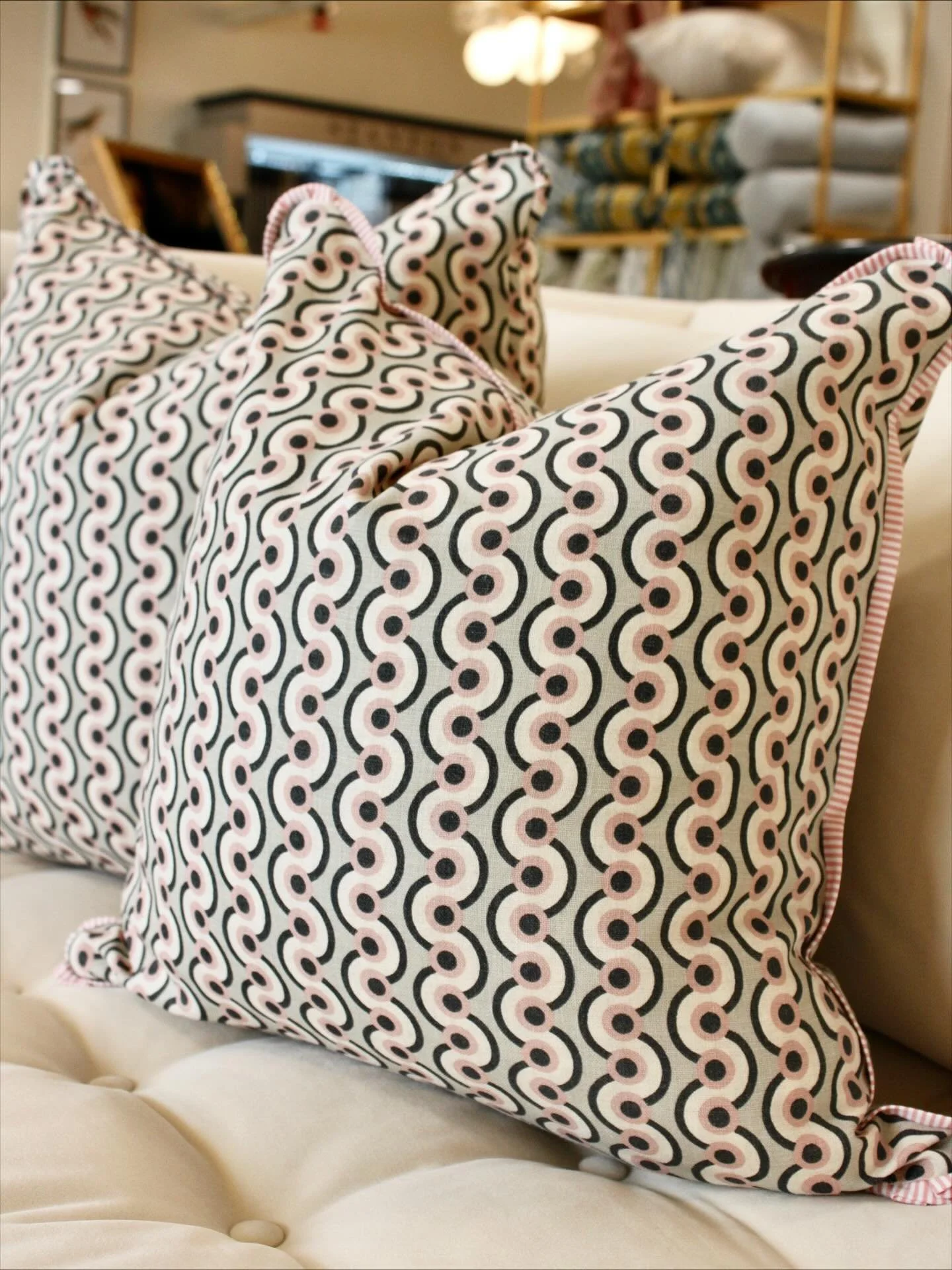 A little detail we love: this gorgeous pillow edge ✨ Shop these and more in-store today.