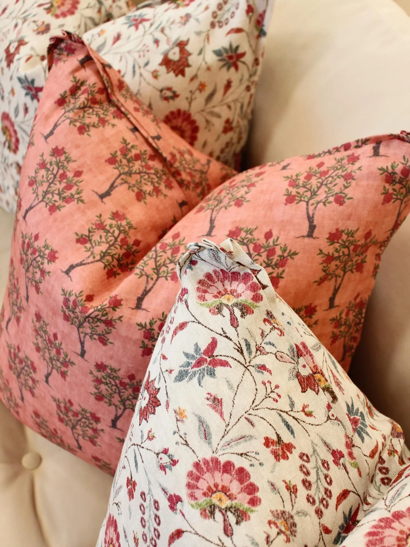 Ooh l&agrave; l&agrave;&mdash;these pillows are so dreamy 💭 Made with fabric from @lisafinetextiles&mdash;grab these and more in-store before Christmas!