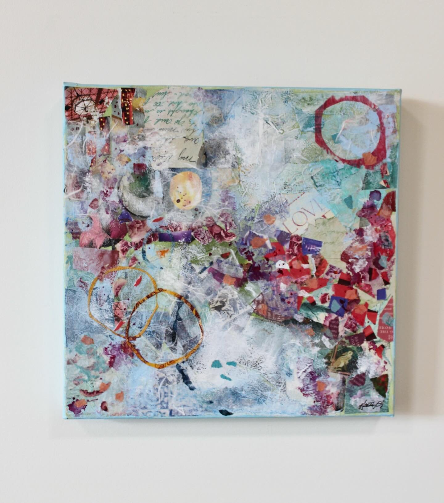 Say hello to your new favorite piece 👋 Original art from @kellyonealcreative available in-store&mdash;collages on canvas + framed works.