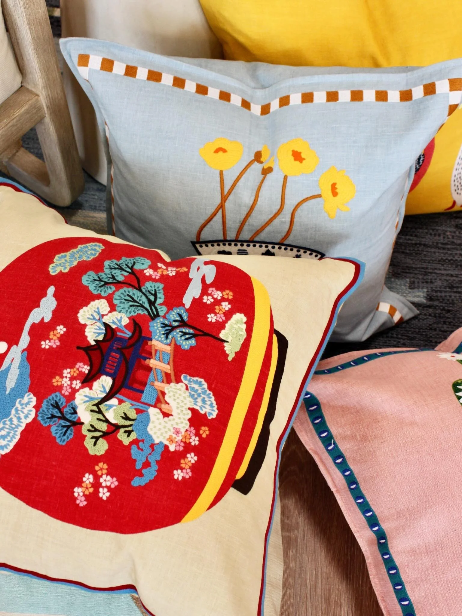 Need a decor refresh? We&rsquo;ve got you&mdash;check out these fun and colorful pillows from @neemcrafts in-store 😍