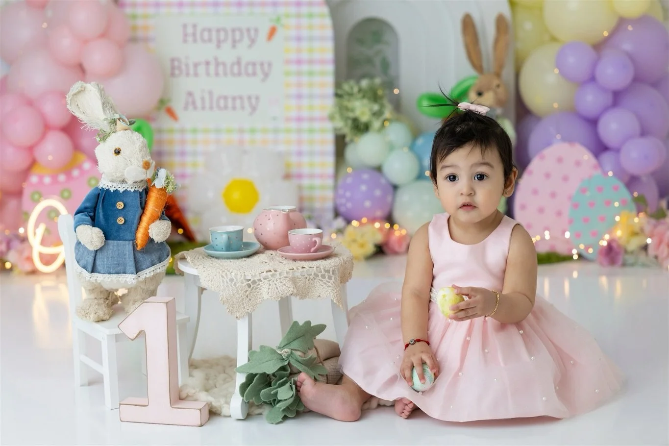Sweet little moments, soft pastel dreams, and a whole lot of love 💕 Happy 1st Birthday, Ailany 🎂🐰🌸