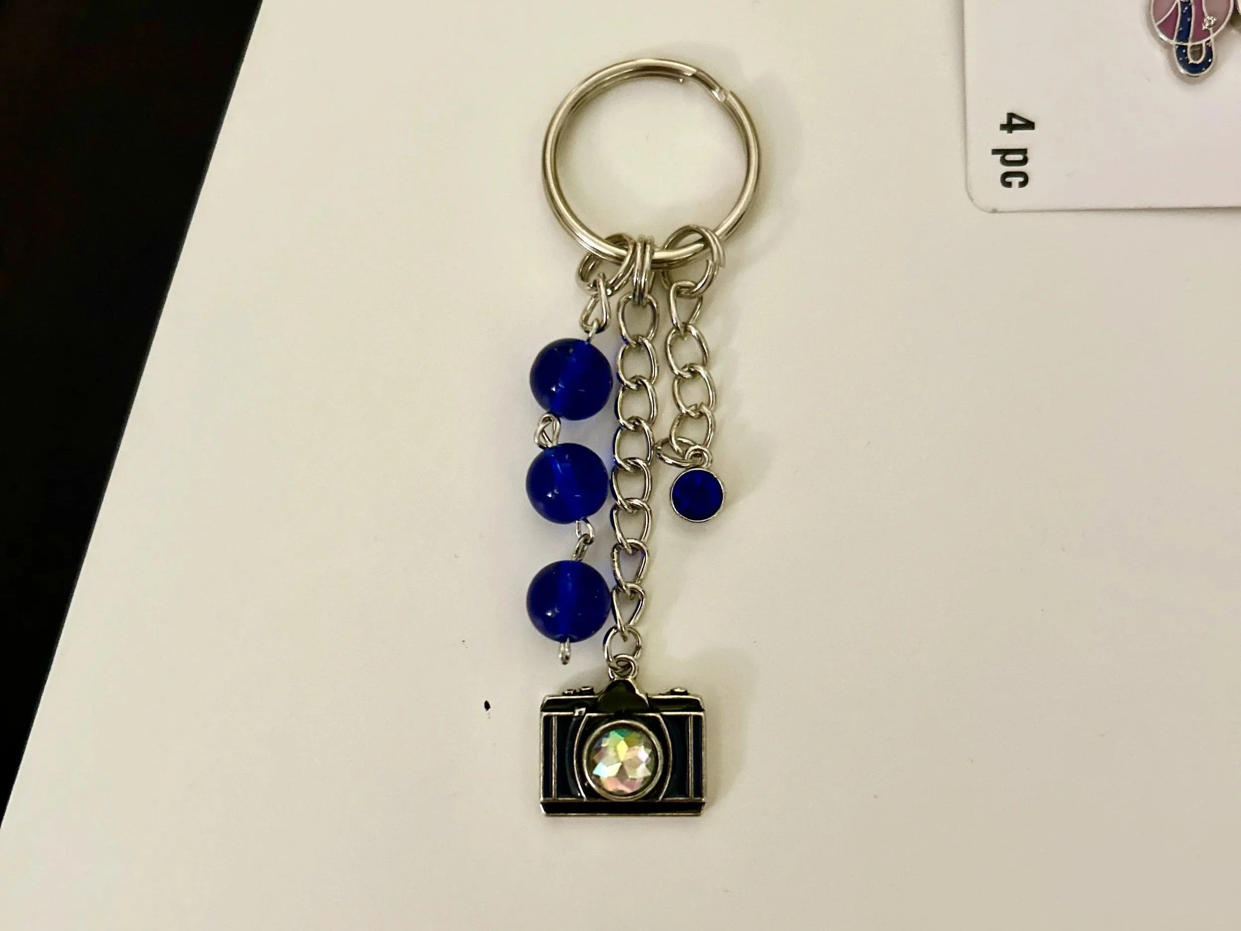 Custom camera bag charm - Hand made with charms and chain