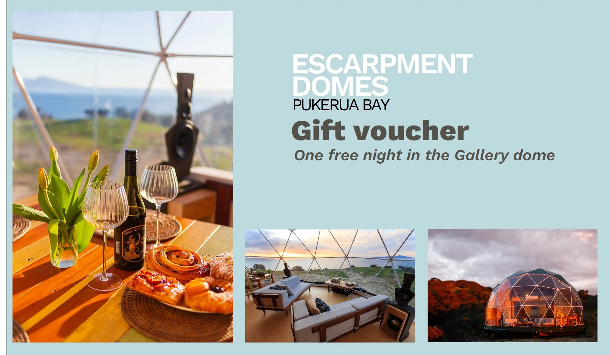 One night in the Gallery Dome for up to 6 people