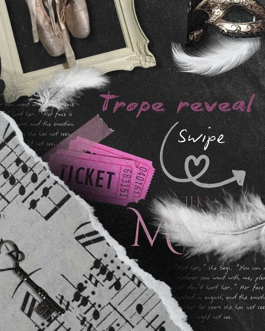 &lsquo;M&rsquo; Trope Reveal 🩰🔪
&bull;
Do I have your interest? 🤭

🩰She falls first 
🤍ballerina x line cook
🍳he LOATHES her (aka bully romance)
🩸murder mystery
💋 toxic love dynamic
💦 so. Much. Aftercare.
💉sibling turned guardian
&bull;
&lsq