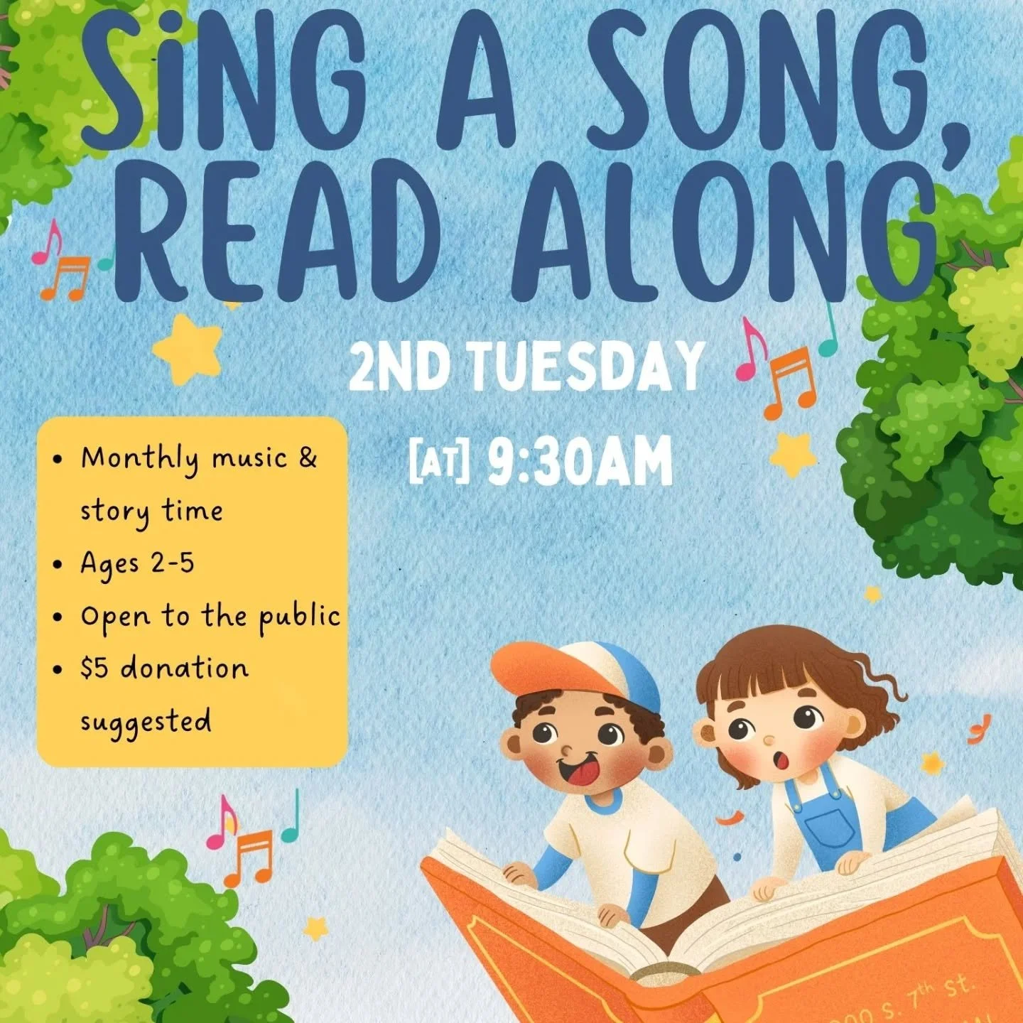 Join us TOMORROW, Dec 9th for our monthly series, Sing A Song, Read Along. Led by our amazing Ms Bowman , it's a great time and open to the public. Bring your friends, ages 2-5 (and their caregivers!) . See you soon for our next adventure! 🦖👩🏻&zwj