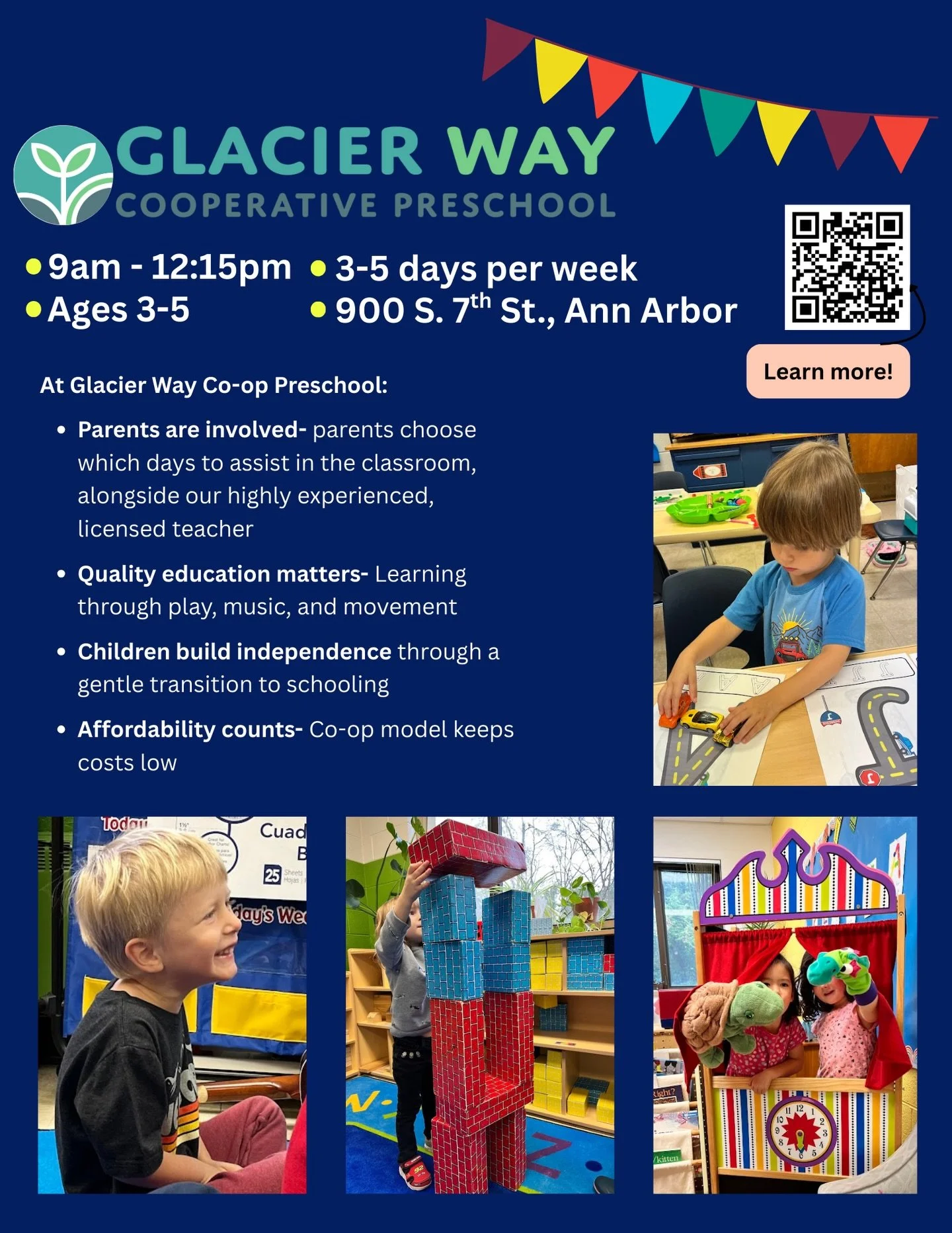 🌟 Ready for fun? Enrollment is open for Glacier Way&rsquo;s 2026-2027 school year! 🥳 #glacierwaycoop #annarbormichigan #coop #preschool