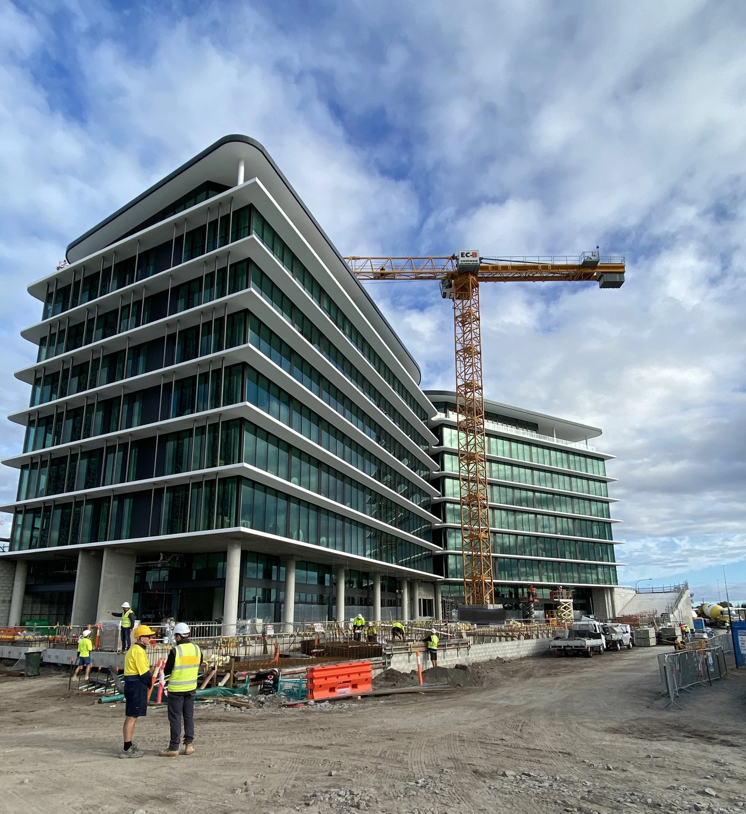 Construction progress shot of the Gold Coast Airport Rydges Hotel nearing completion of estimating and tendering support