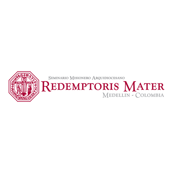 Logo for a Catholic archdiocese seminar in Medellín, Colombia, with the words 'Seminario Misionero Arquidiocesano Redemptoris Mater'.