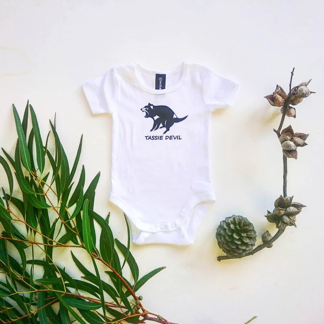 Tassie Devil Baby Bodysuit by Sea Urchin