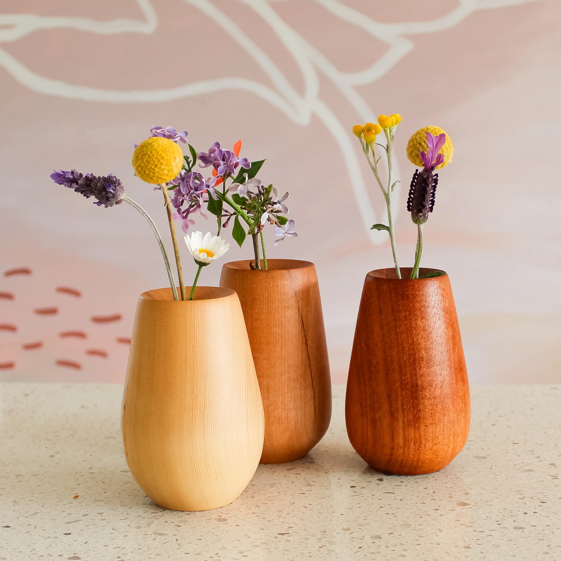 Handcrafted Timber Bud Vases