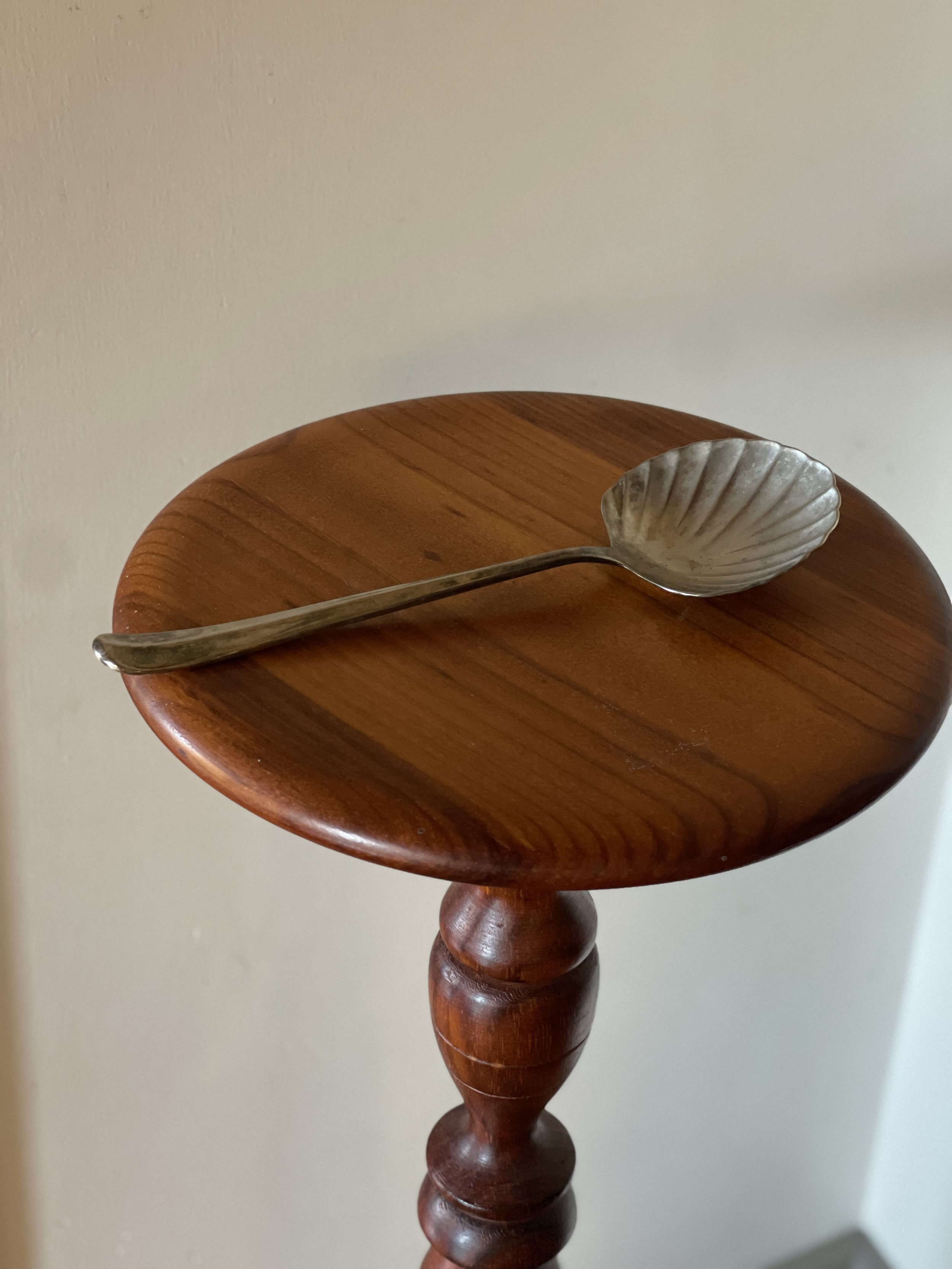 silver shell serving spoon