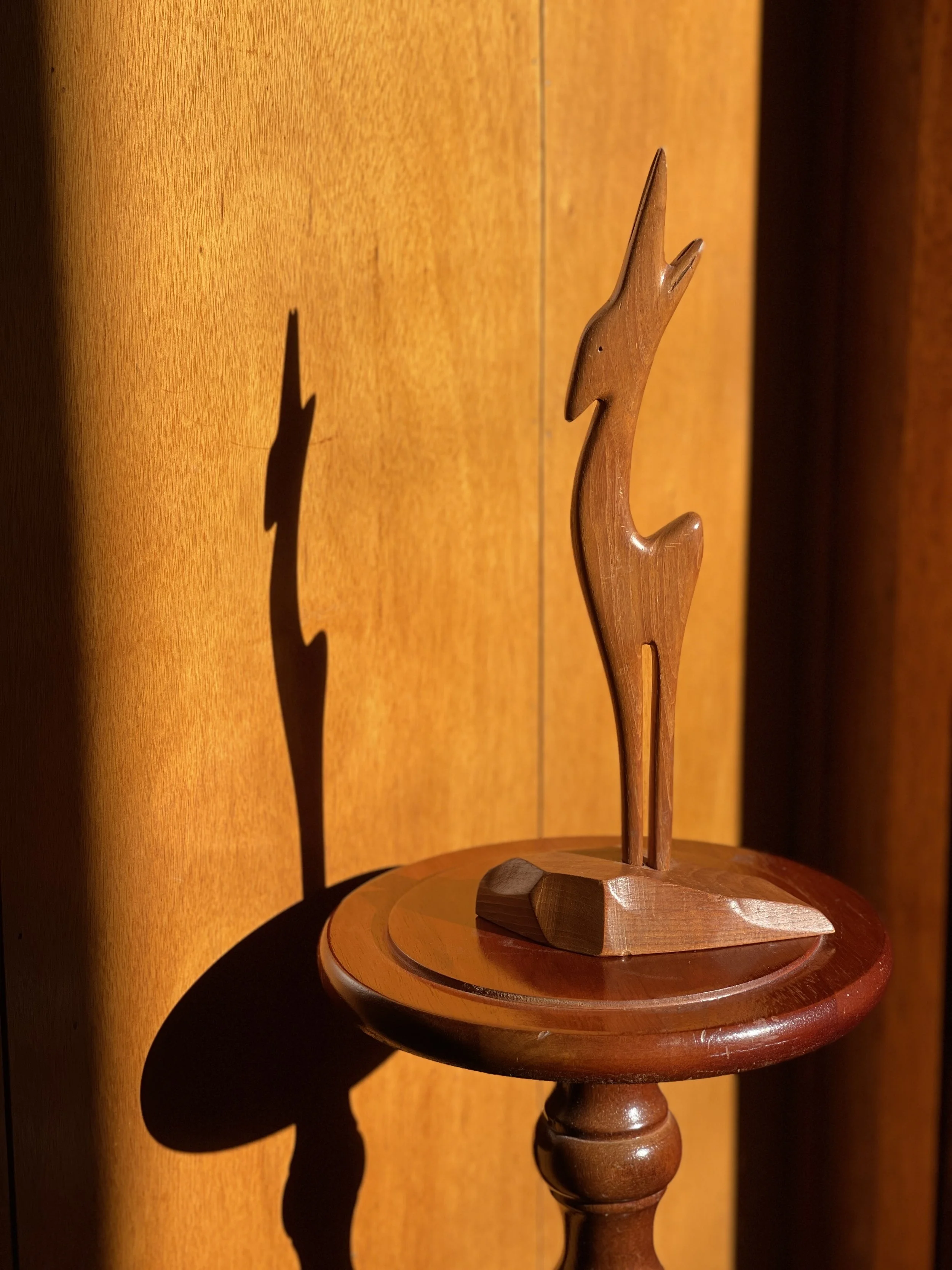 hand-carved mcm timber deer
