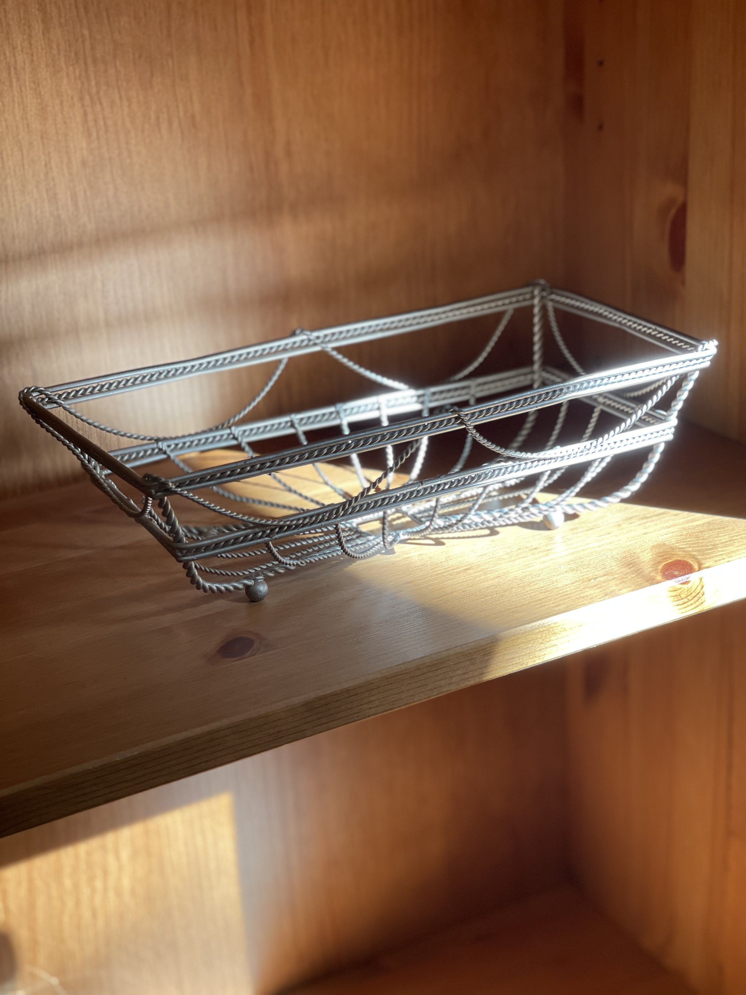 silver-plated woven basket