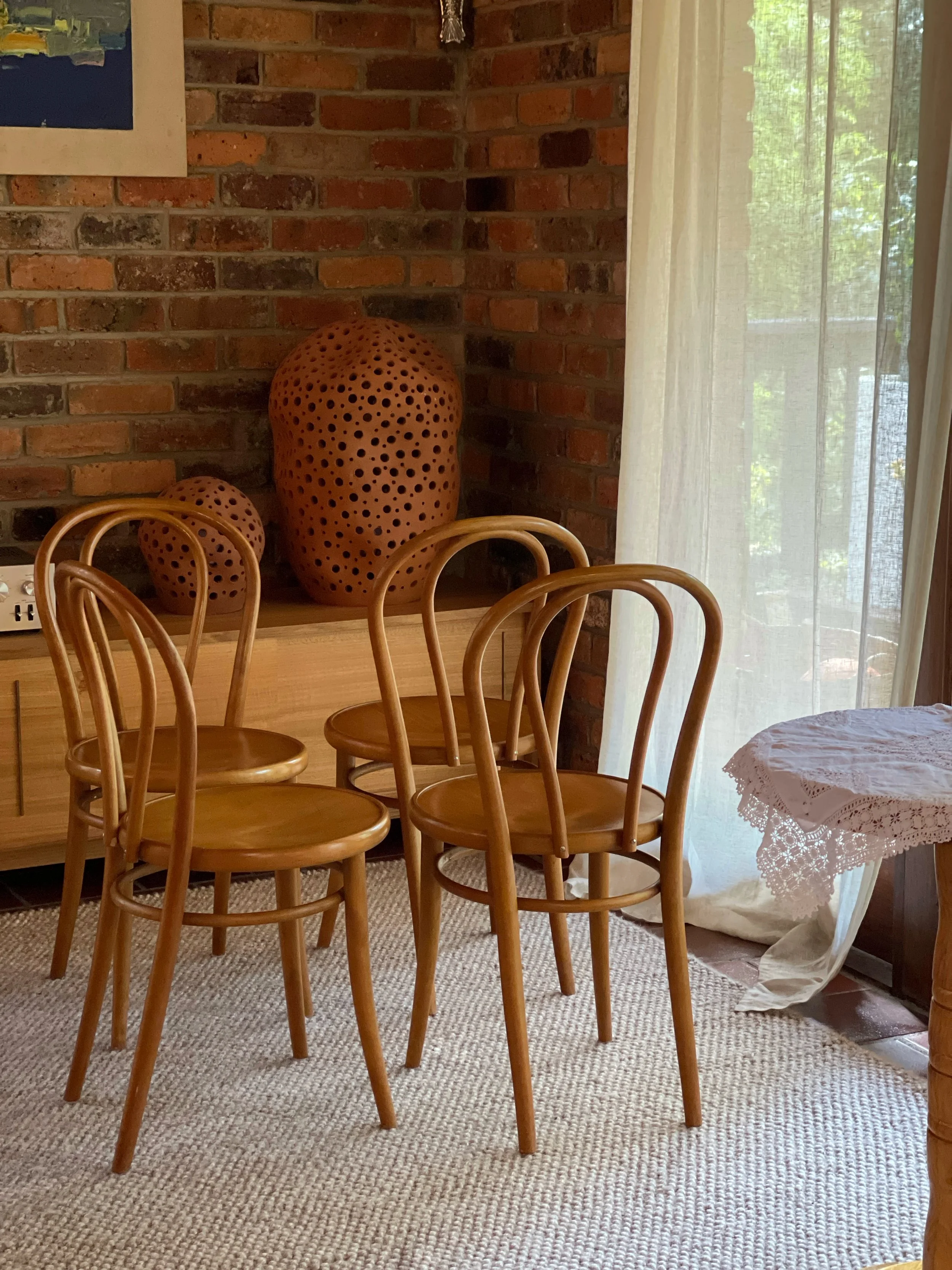 set of 4 bentwood dining chairs
