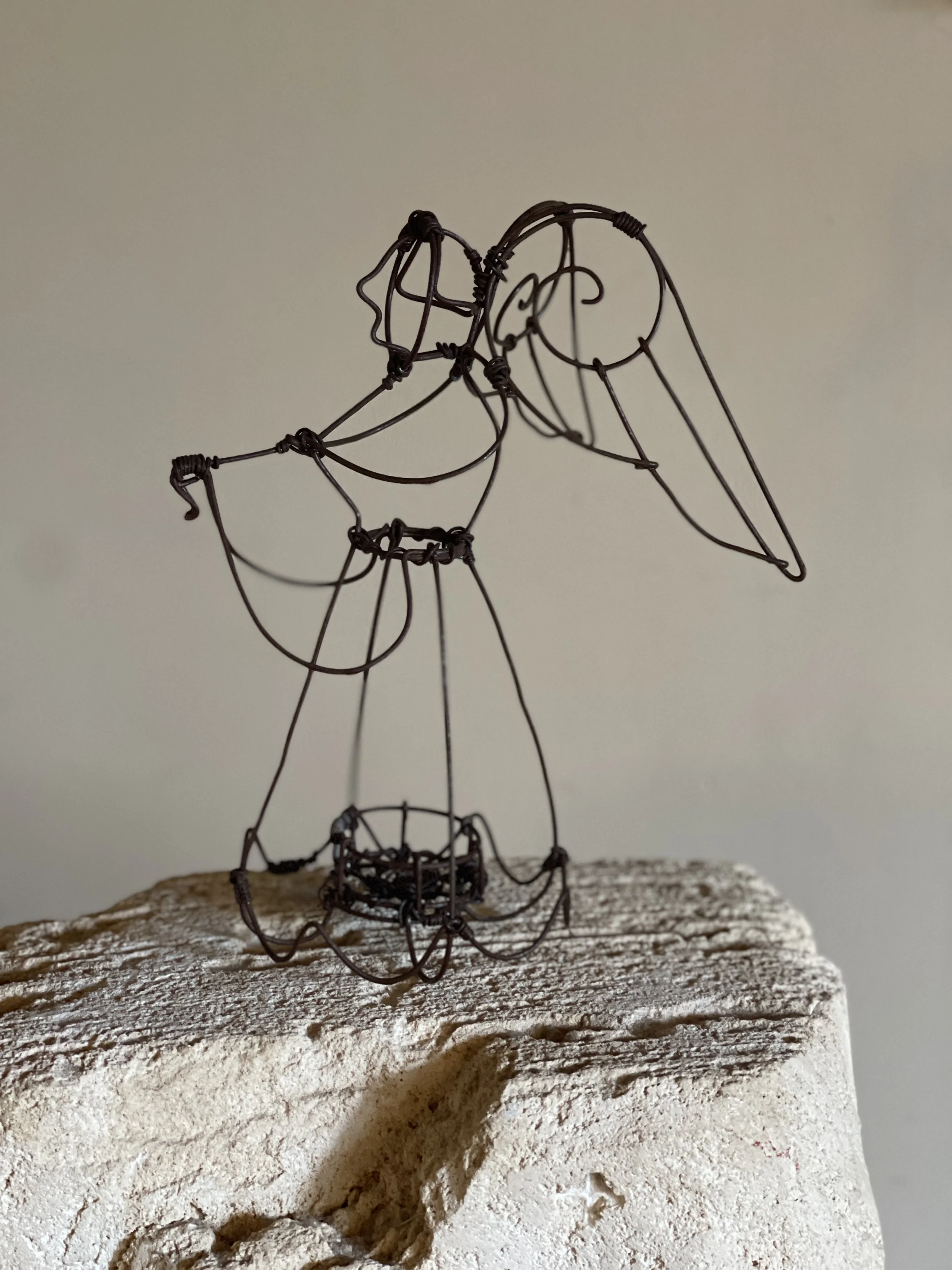 wire angel candle holder