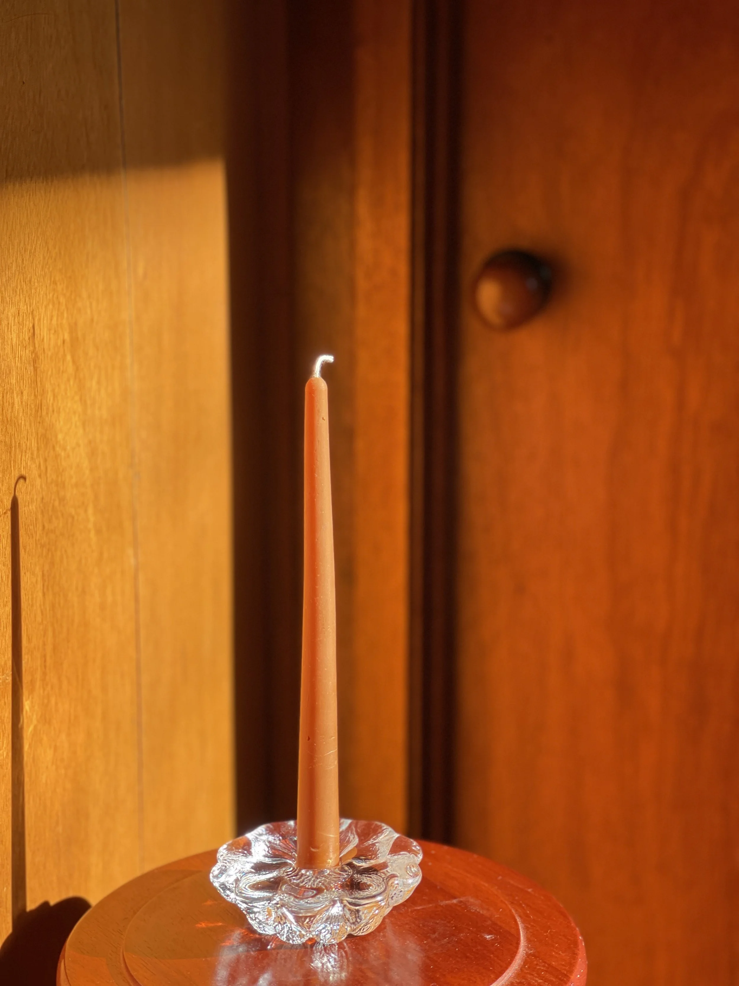 Holmegaard Isblomst glass flower candleholder