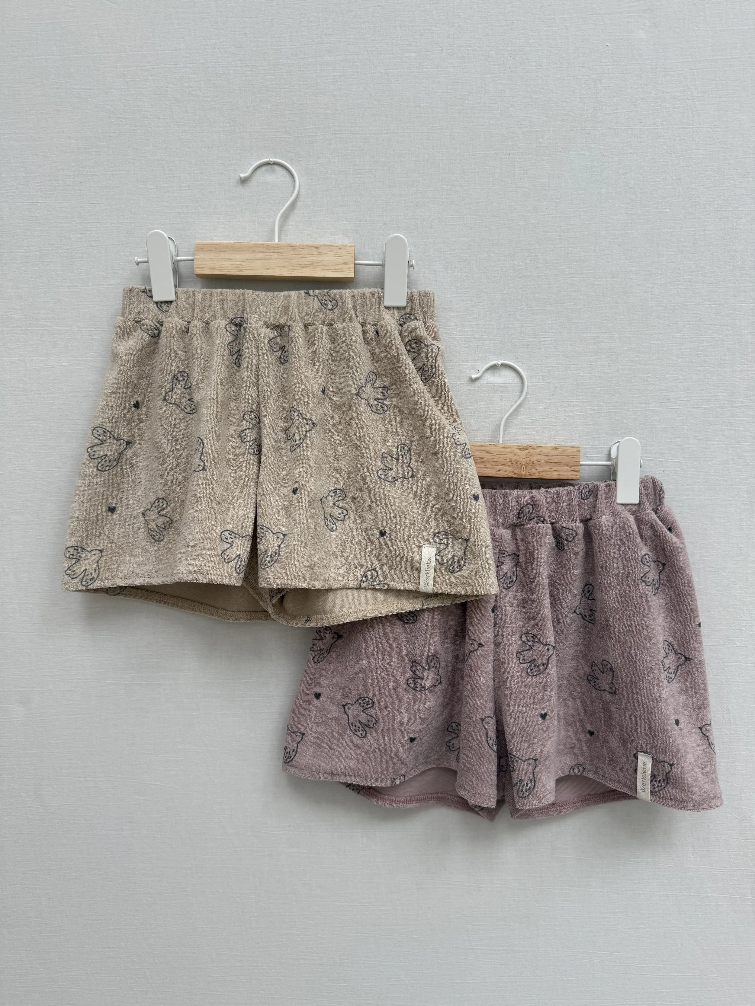 Shorts Frottee Vogel