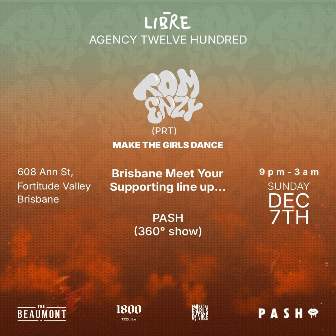 This Sunday with @libresound and @pash.aus 🪩 Global producer @djtomenzy from @makethegirlsdance is taking over 

Ticket link in bio. Use 'PASH20' for a discount on tickets, today only. 🎟️

#latinhouse #afrohousemusic #PASH #PASHAUS