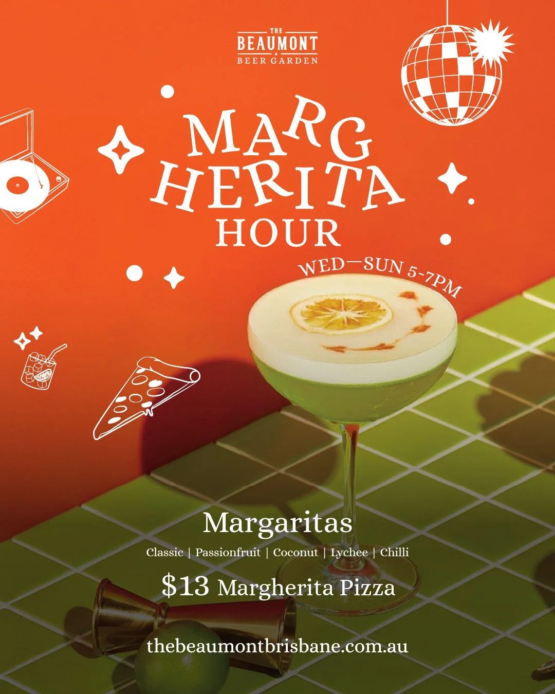 Knock off just got a whole lot better. 🍕 Margherita Hour has officially arrived &mdash; that golden moment when the sun dips, the rooftop glows and your workday becomes a distant memory.⁠
Join us Wednesday to Sunday, 5pm&ndash;7pm at The Beaumont Be