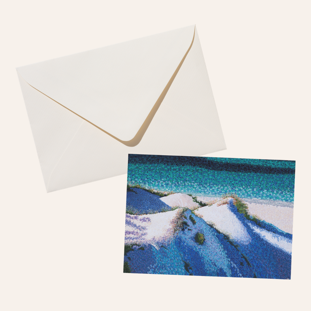 Greeting Card-Final Light Over Rolling Sand Dunes