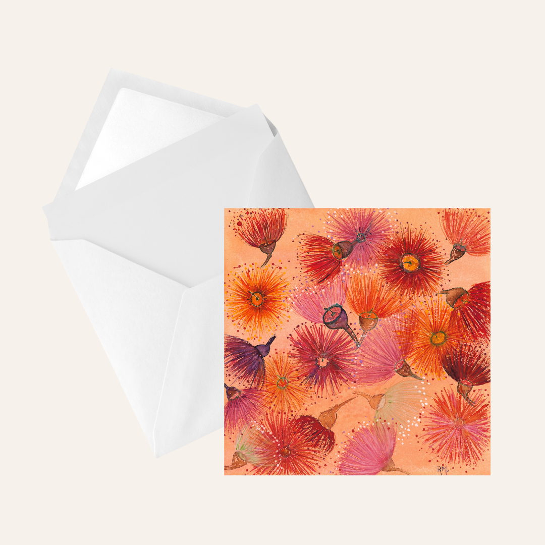 Greeting Card - Floating Eucalypt Blossom