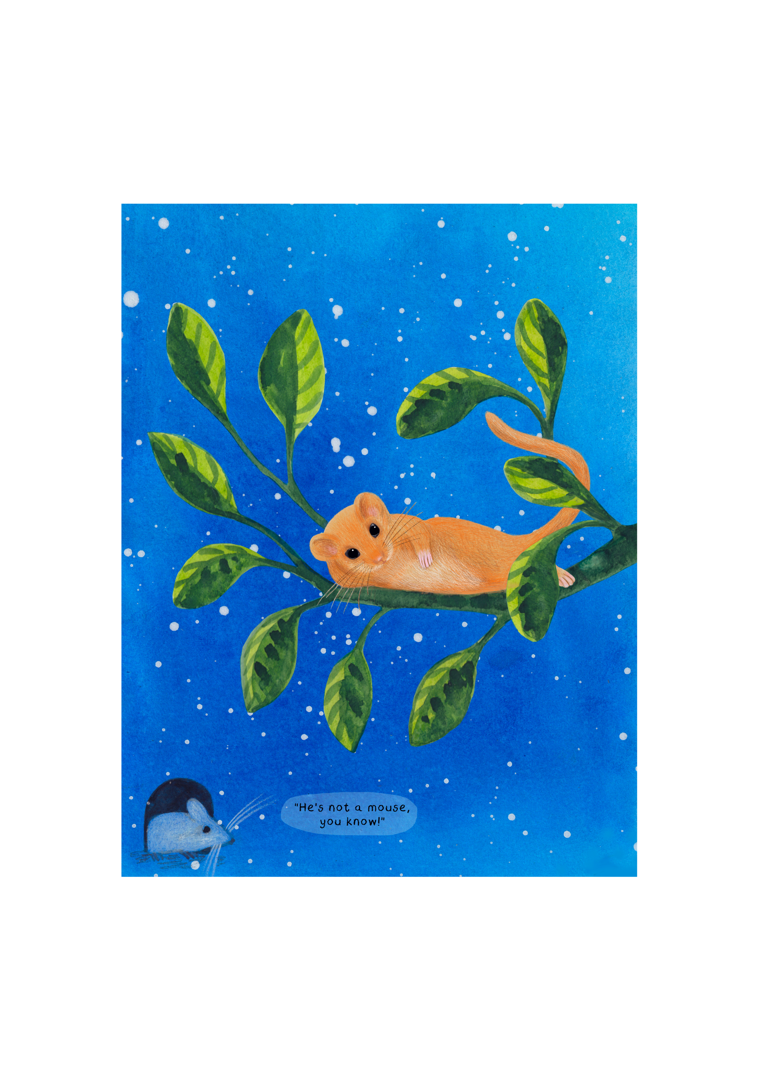 Little G On A Branch Art Print
