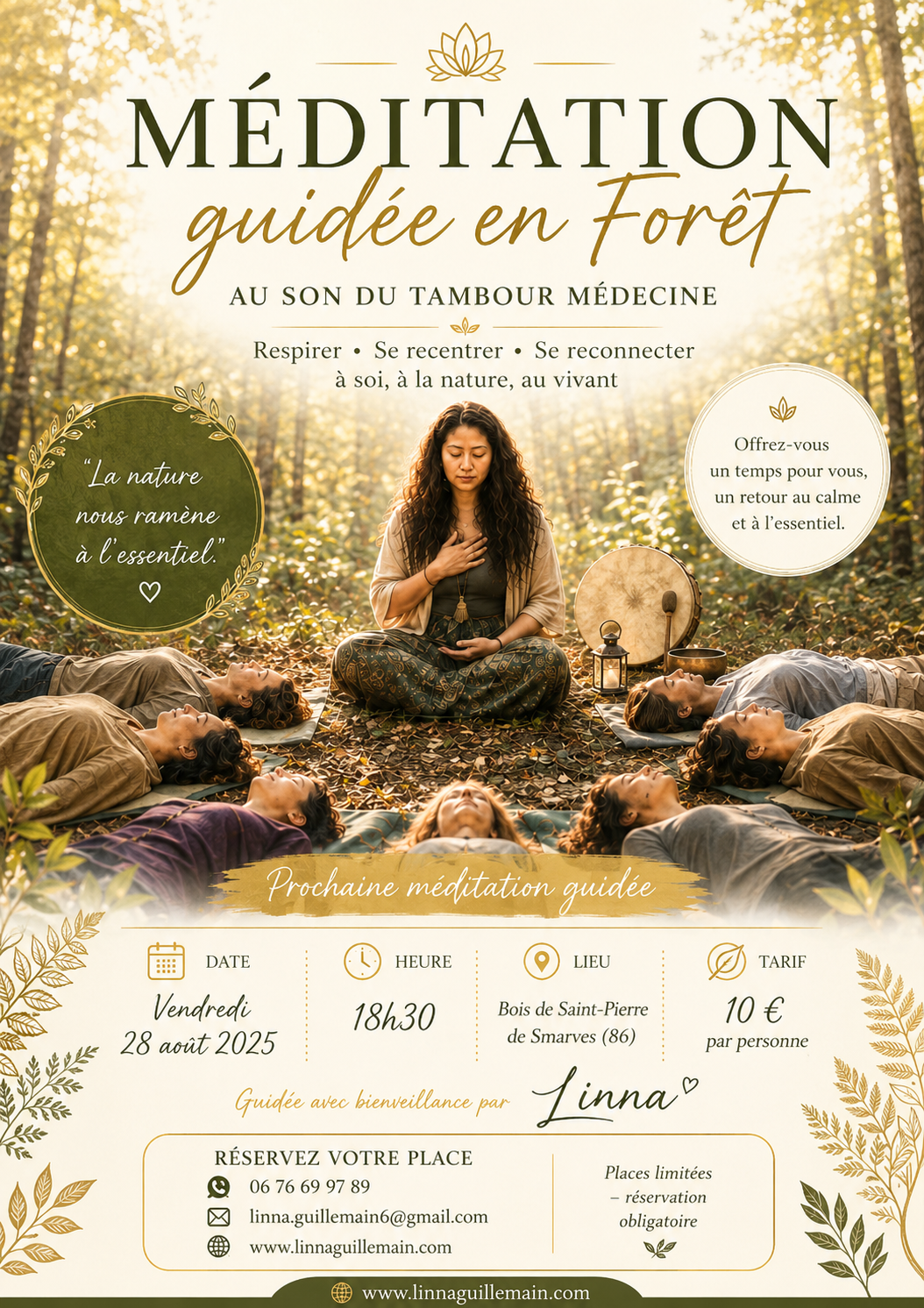 Atelier Méditation guidée en Forêt au Son du Tambour Médecine 