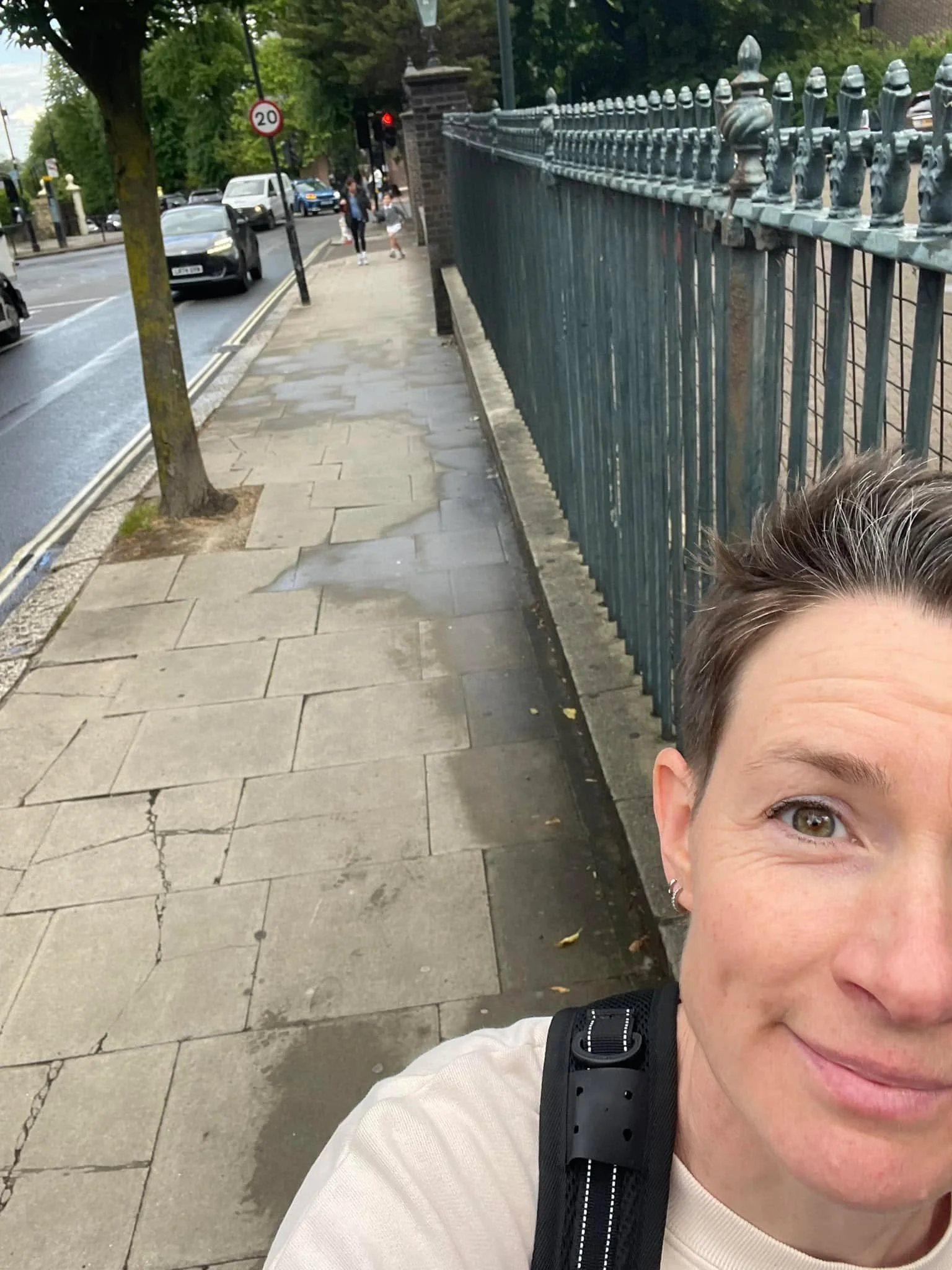 That light in the background - that&rsquo;s a junction I cross on my school run. 

Just now there was a guy stopped in the middle of the junction. Folks started beeping him, he looked confused and angry. 

He looked at me and I gestured he could turn