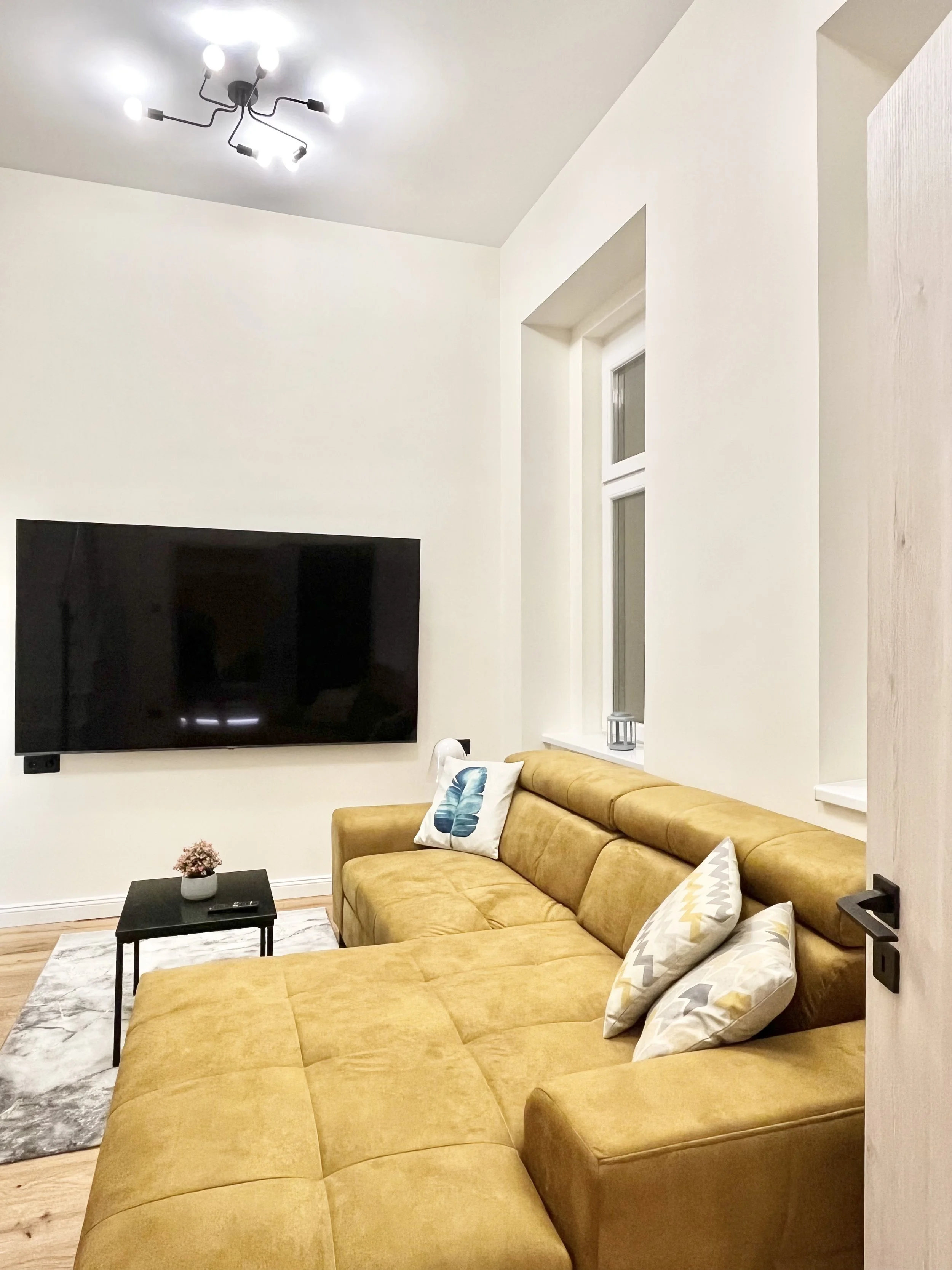 Room with big sofa and TV