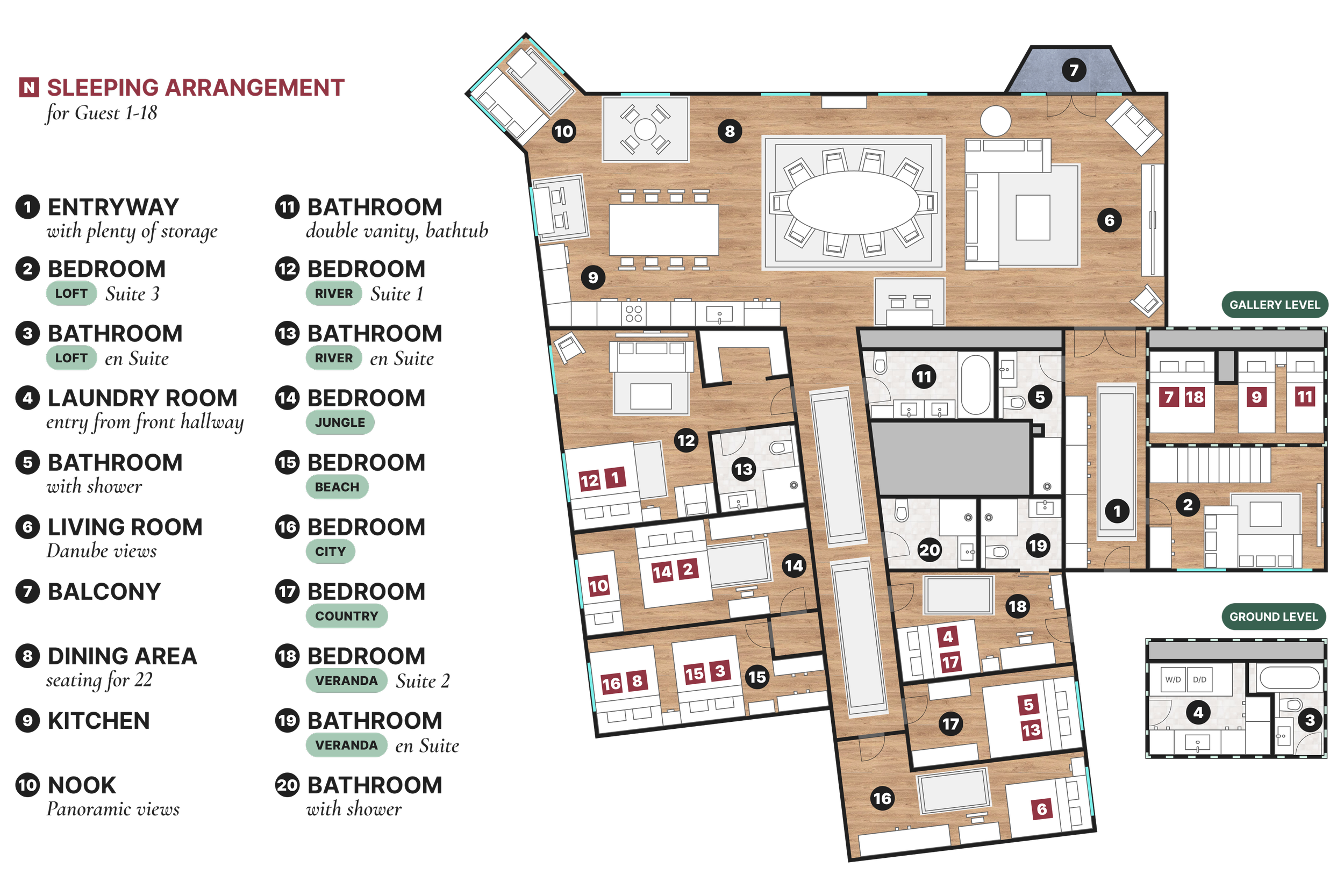 Apartment Layout with Room Names
