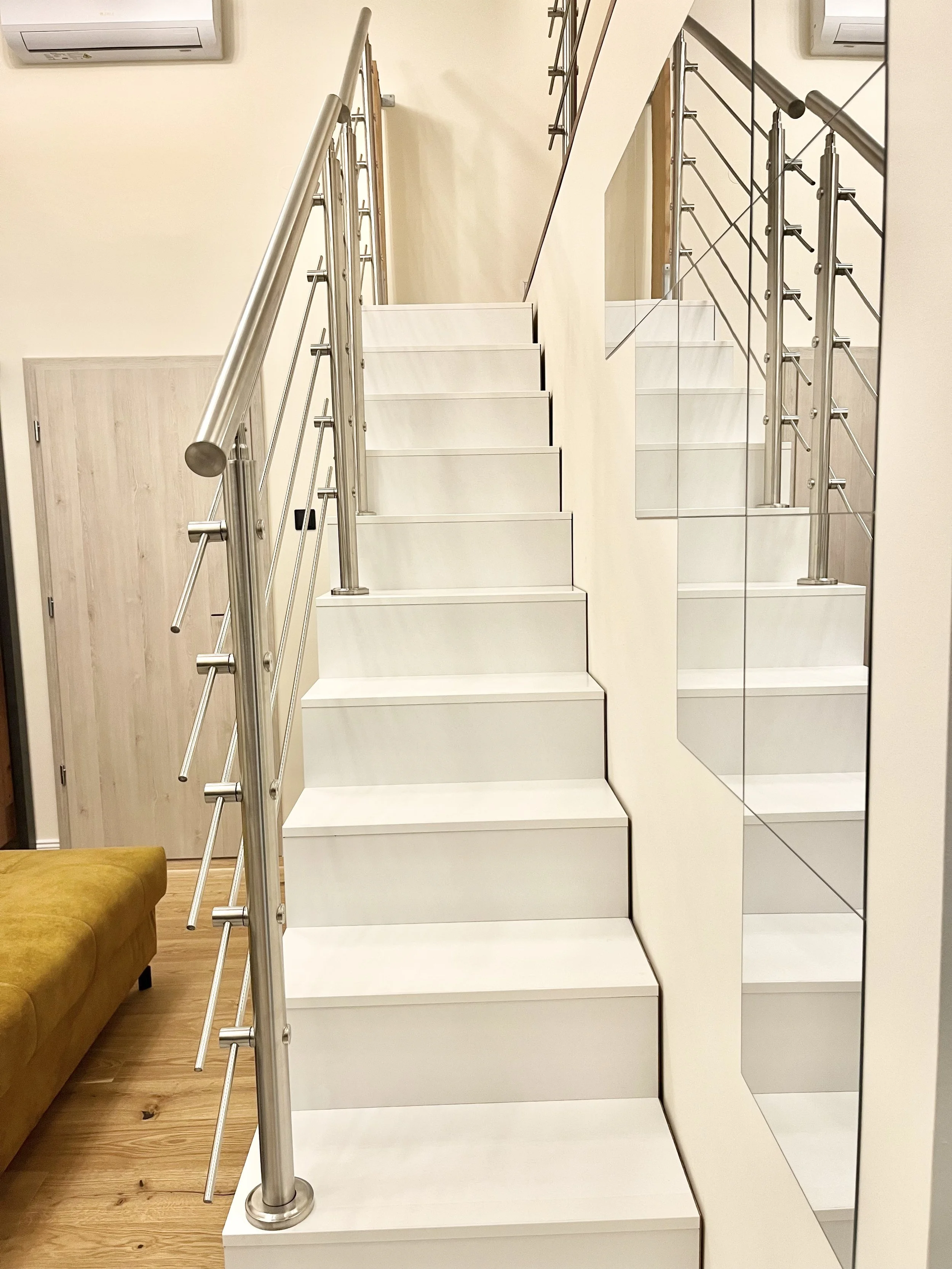 Staircase with mirrors