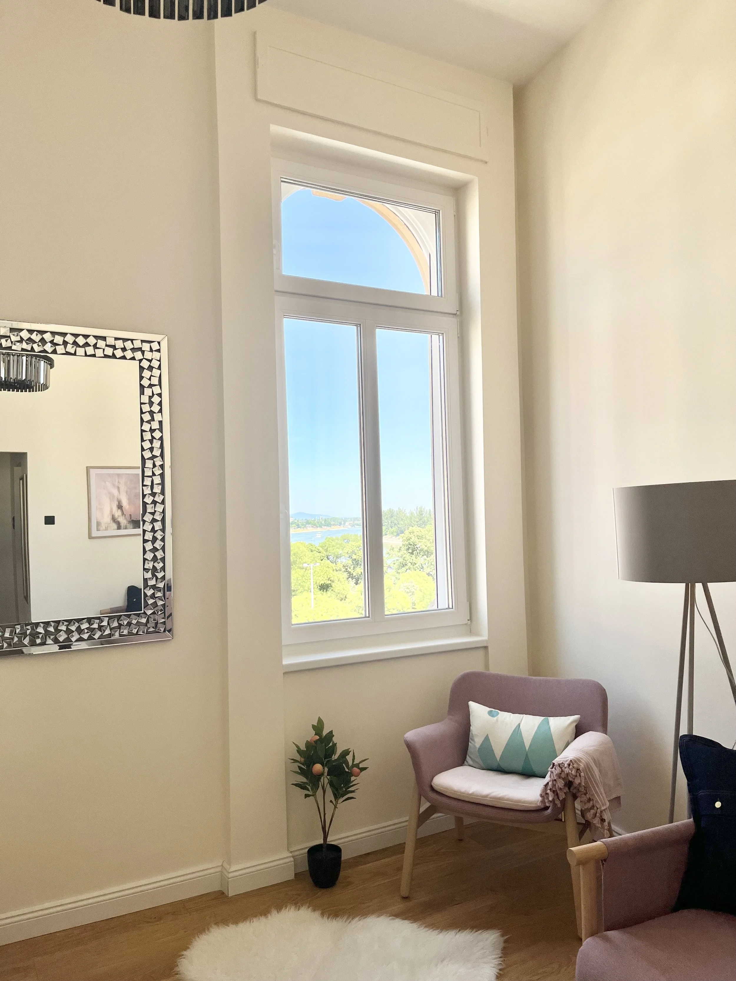 Bedroom with a corner armchair