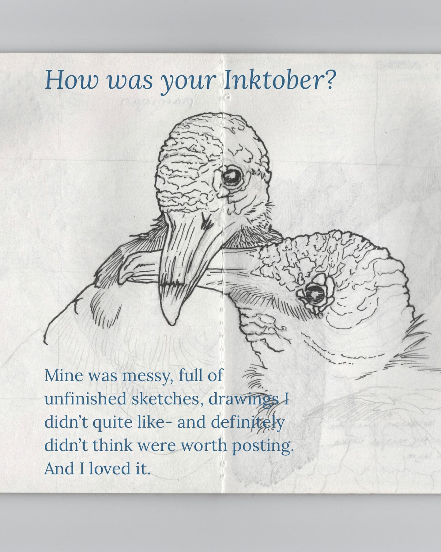 I want to hear about your Inktober!!!! 🪲🫀🐦

Mine was very pensive, very silly, and very full of background noise season 13 of Supernatural :) I hope yours were just as fulfilling🫶

Missing tattooing lots:( can&rsquo;t wait to be back to it in Gla
