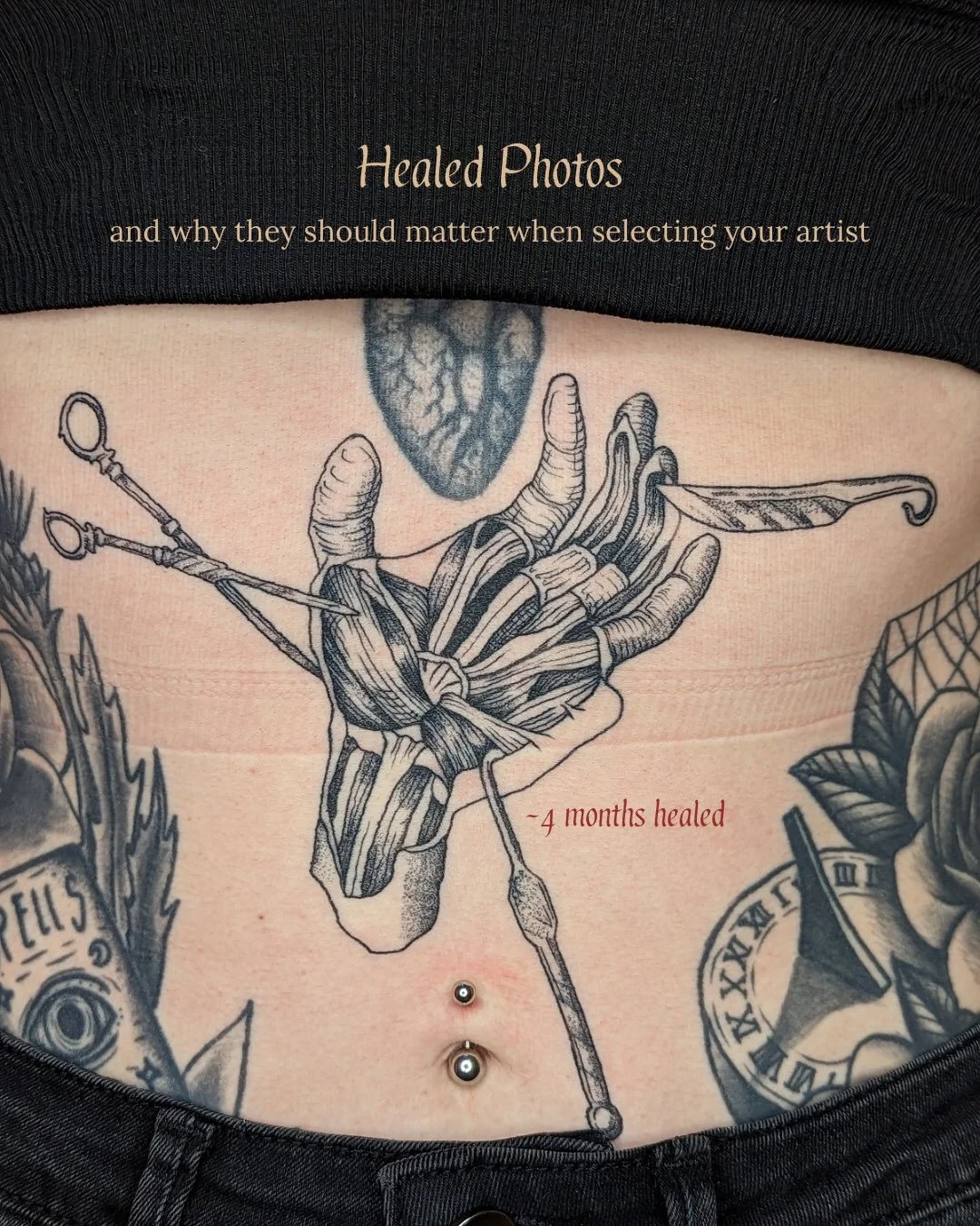 Clients who pop back in, stop me out and about, or send me a picture for their healed tattoos: I Love You 🫶🫶❣️💘👩&zwj;❤️&zwj;💋&zwj;👩🩶🫀❤️&zwj;🔥

Seeing how an artist&rsquo;s work heals is so important, even if their fresh photos look good! Sor